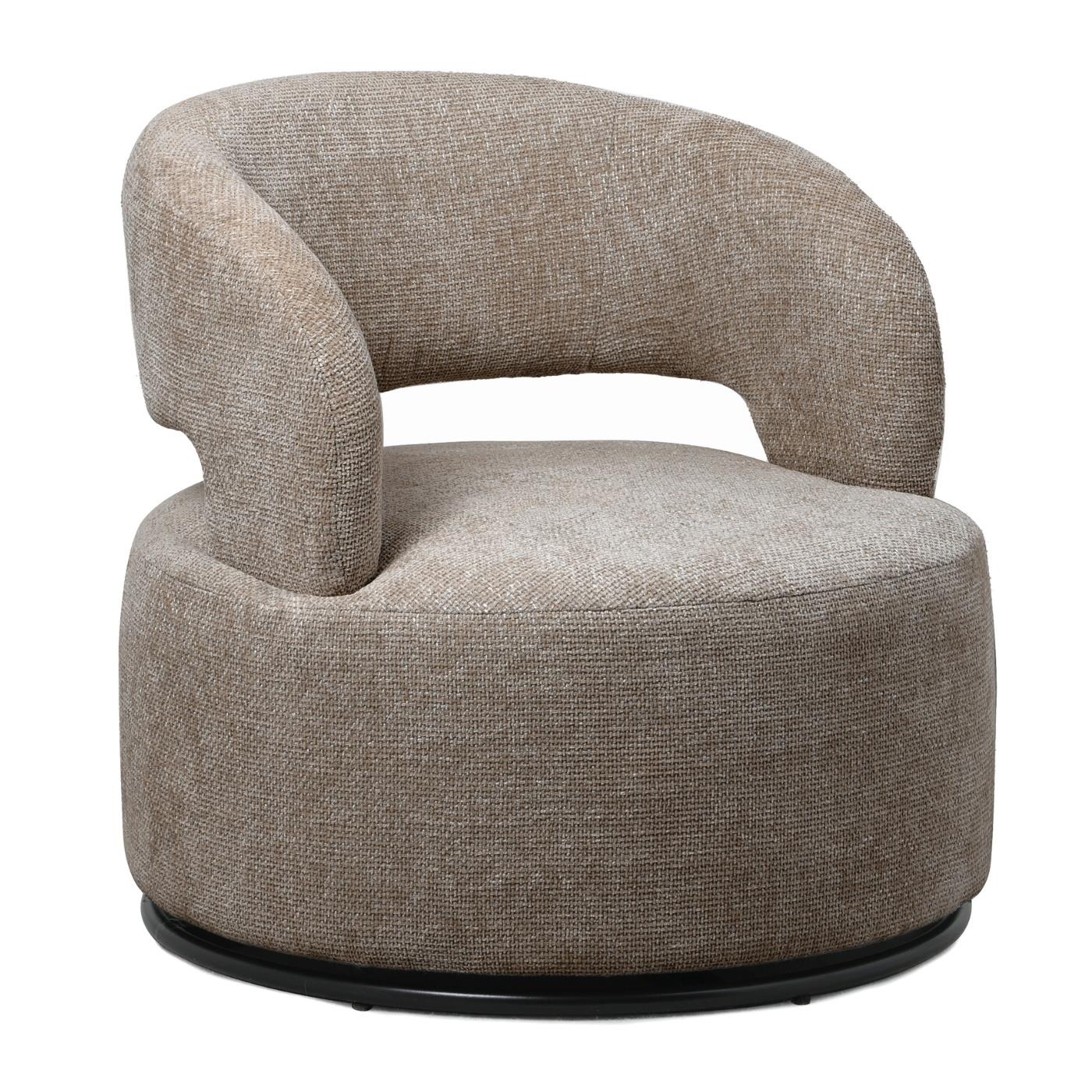 Giga Meubel - Fauteuil Taupe - Stof|Textiel - Japandi Stijl