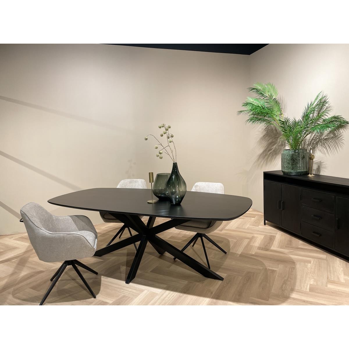 Livingfurn Thomas draaibare armstoel - stof - toffee