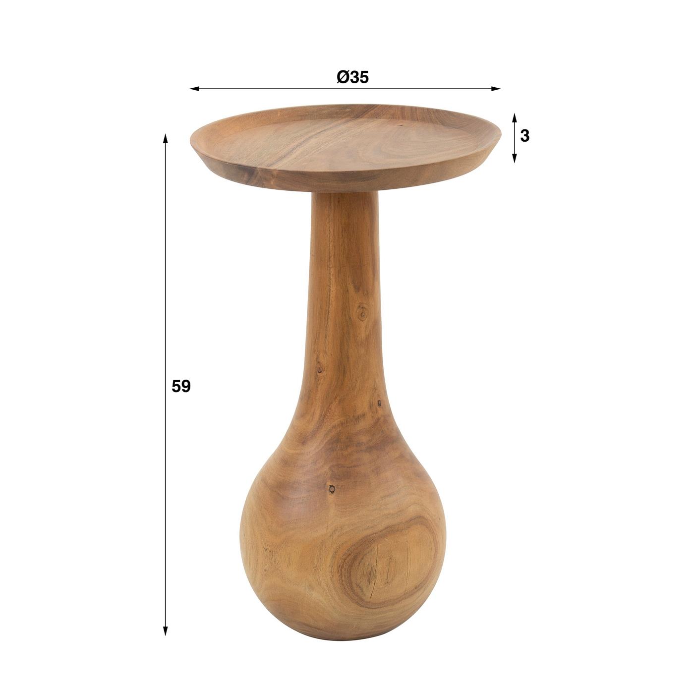 Giga Meubel - Bijzettafel Acaciahout - Naturel - 35x35x59cm