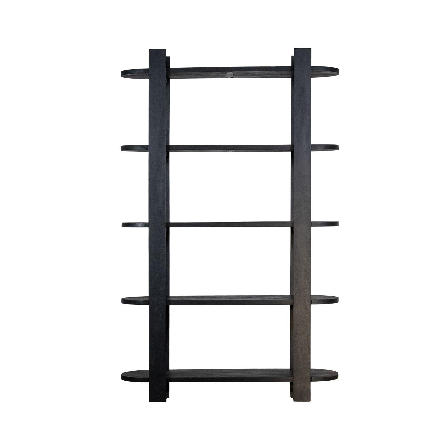Giga Meubel - Wandkast Zwart - 120x38x190cm - Mangohout - Kast Luuk