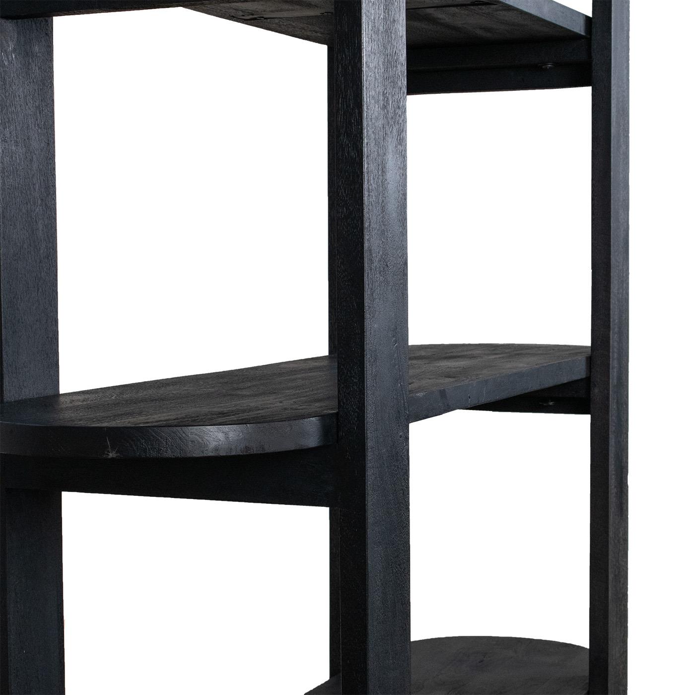 Giga Meubel - Wandkast Zwart - 120x38x190cm - Mangohout - Kast Luuk