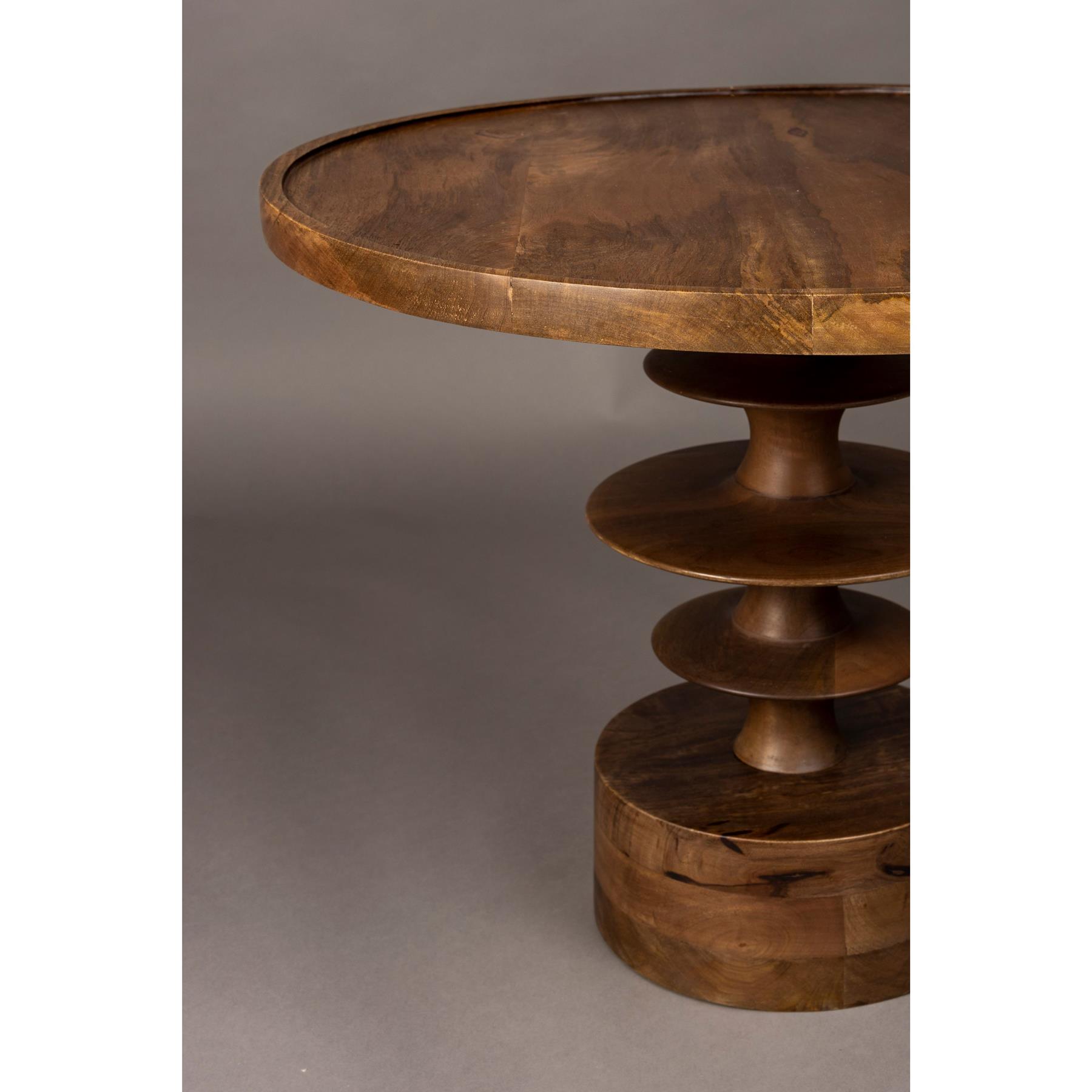 Dutchbone Cath Bijzettafel Rond 66 cm Mangohout  - Bruin