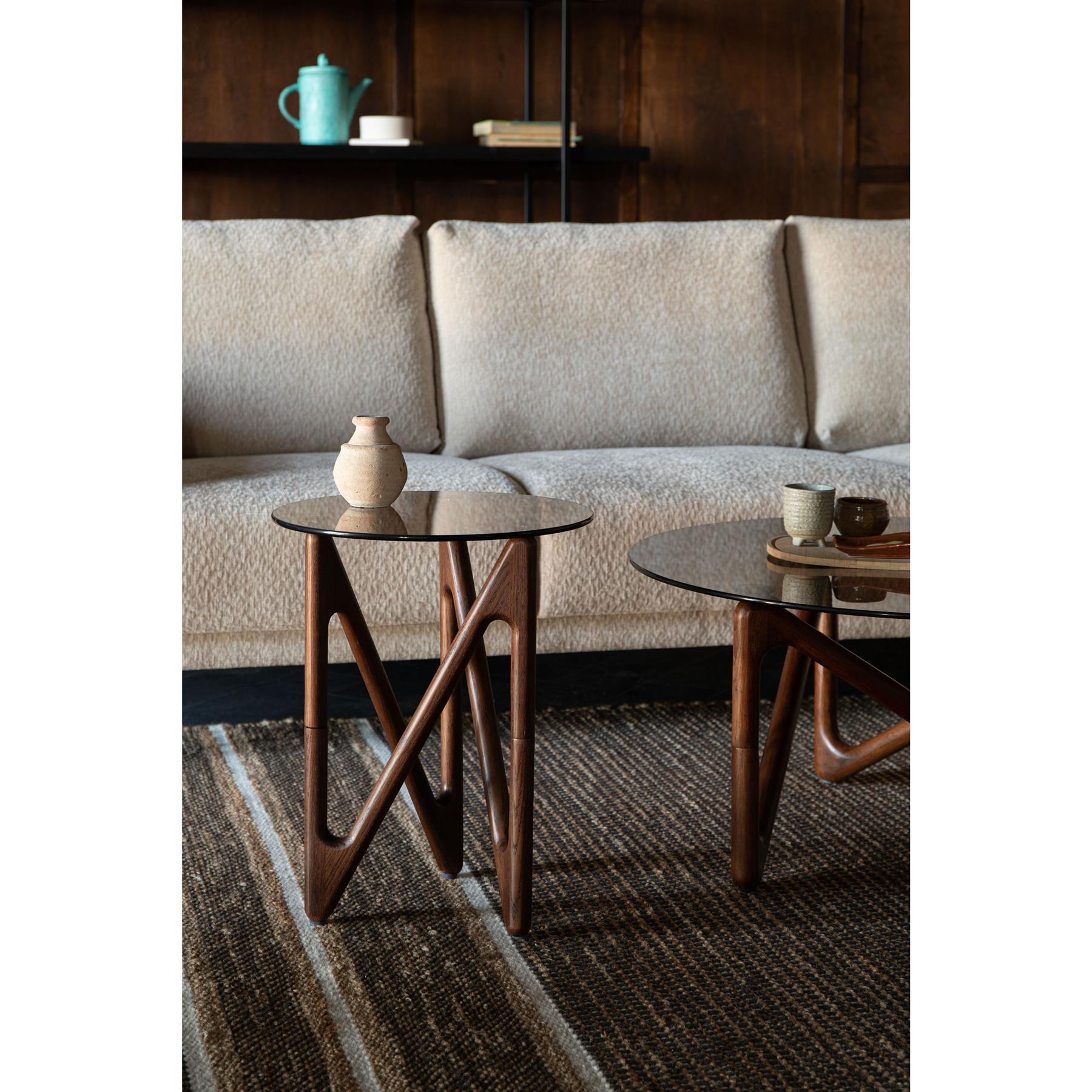 Dutchbone Naia Bijzettafel Rond 40 cm Hout Bruin