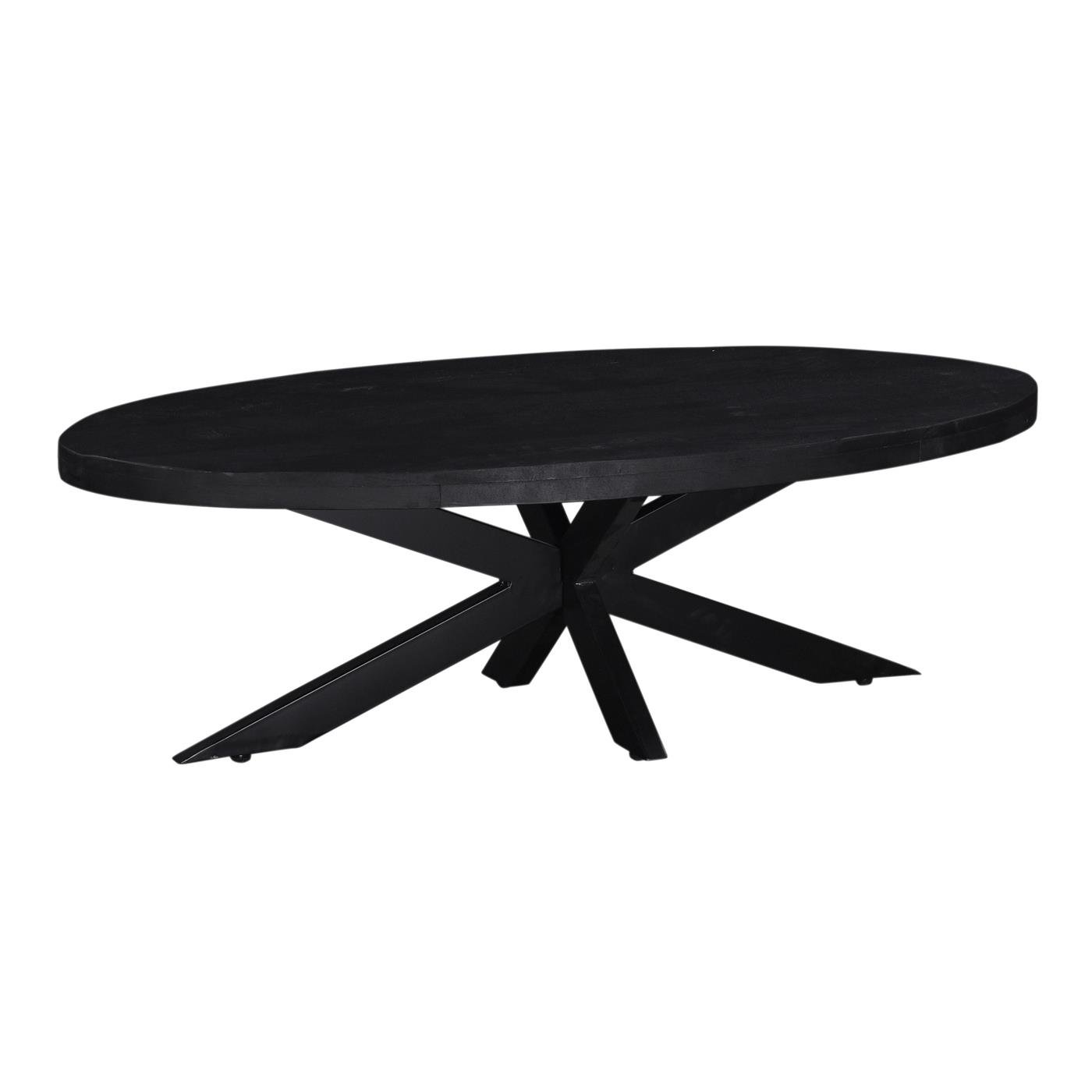 Giga Meubel - Salontafel Ovaal Zwart - 130cm - Mangohout