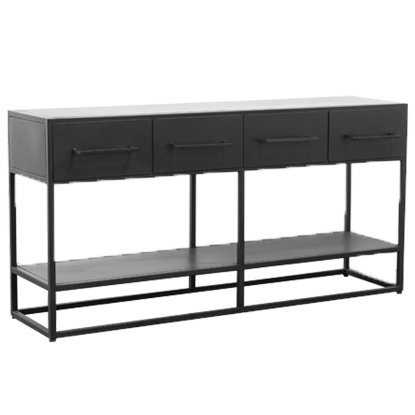 Giga Meubel - Dressoir Zwart Metaal - 140x36x70cm - Dolly