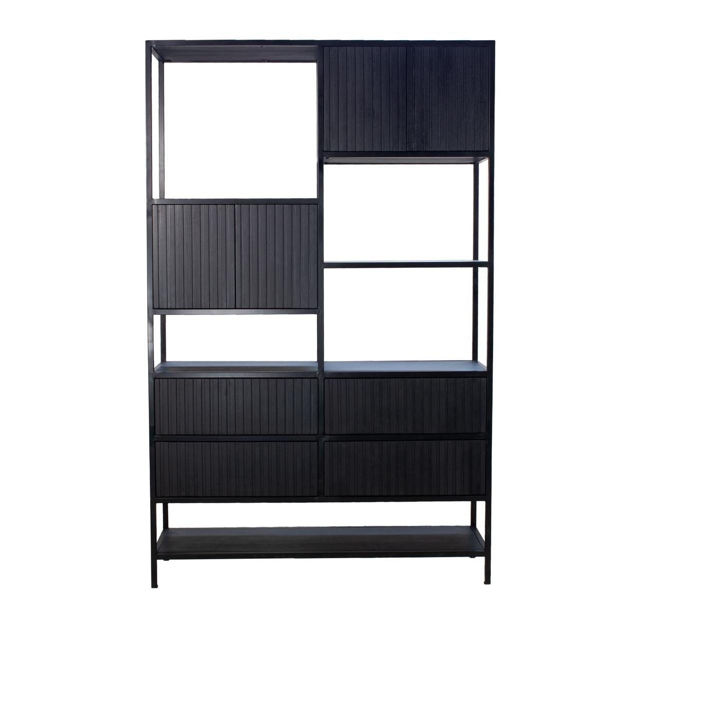 Giga Meubel - Vakkenkast Rechthoek Zwart - Mangohout - 120x40x190cm