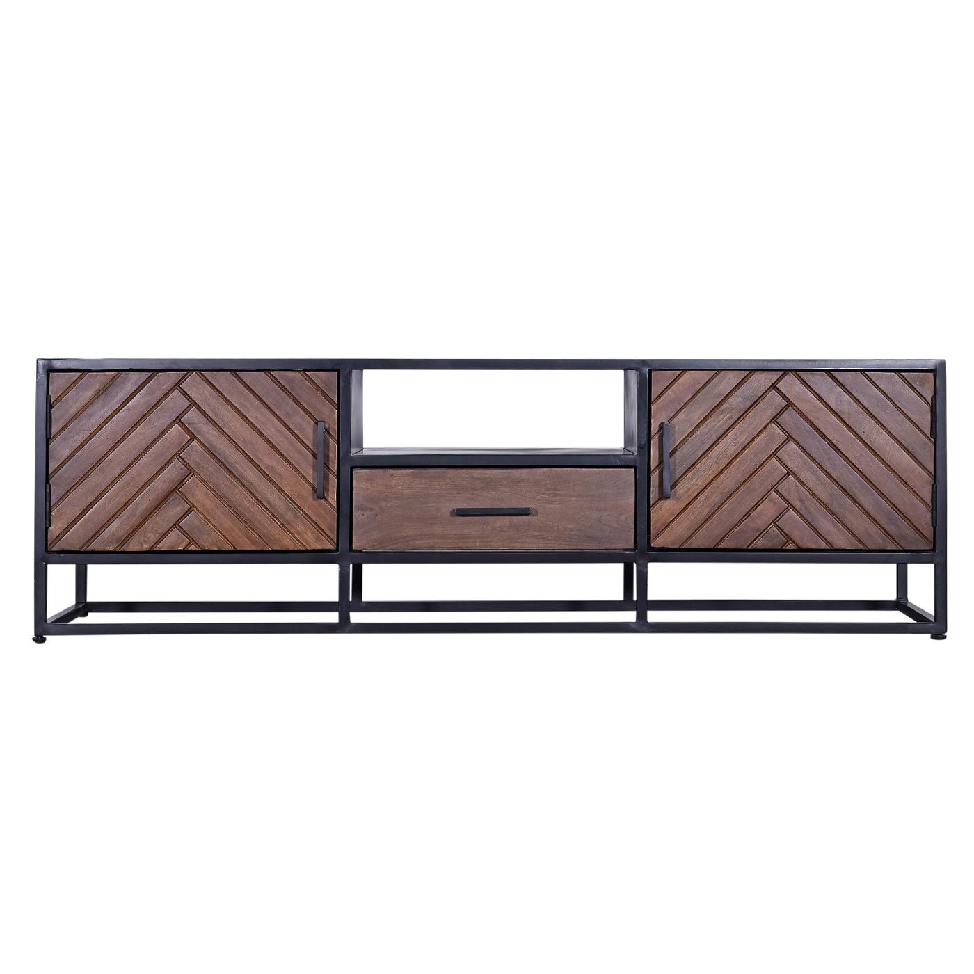Giga Meubel - Tv-Meubel Bruin Visgraat - 165cm - Mangohout