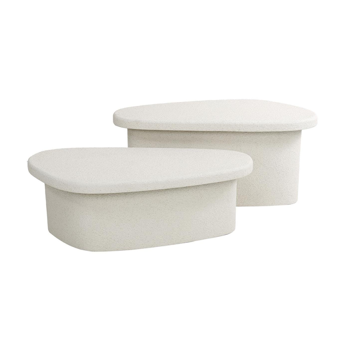 Giga Meubel - Salontafel Beige Set van 2 - 84x40x40cm - Composiet