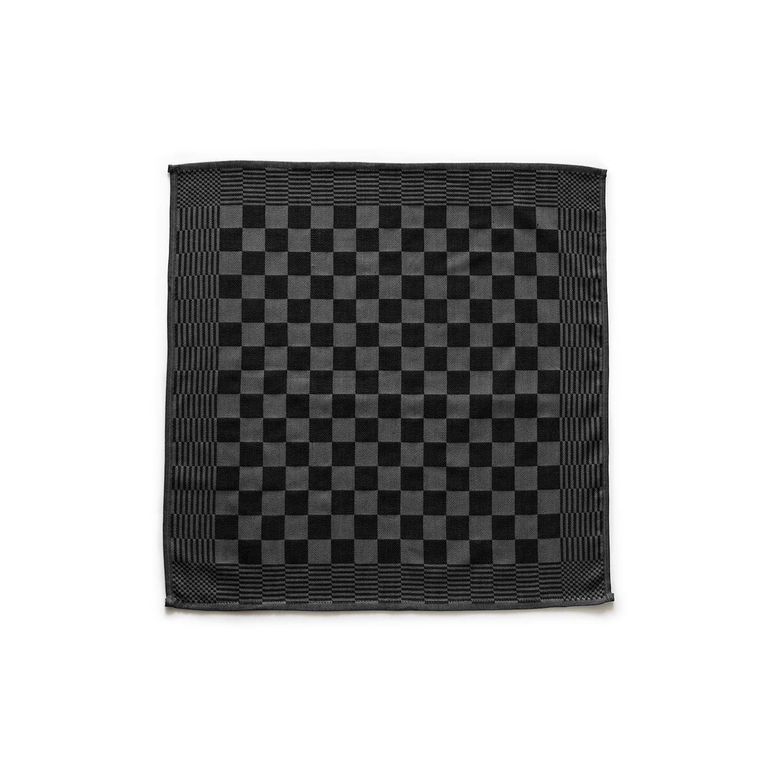Eleganzzz Theedoekenset Blok 65x65cm - zwart - set van 6