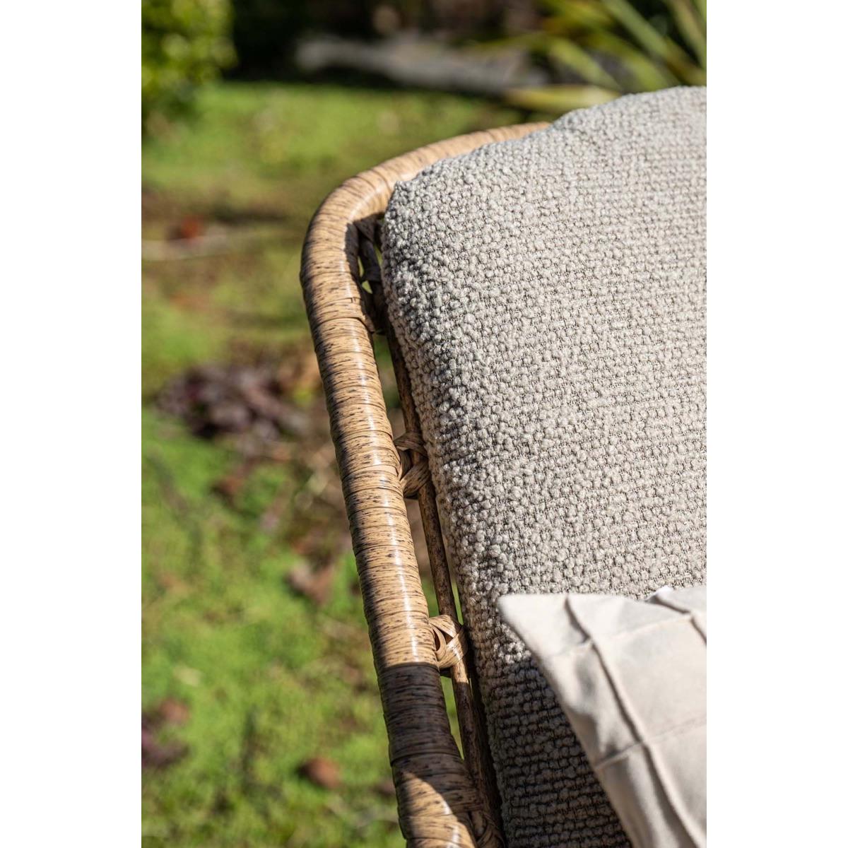 Castello lounge fauteuil - light teak look - natural rotan-merino sand