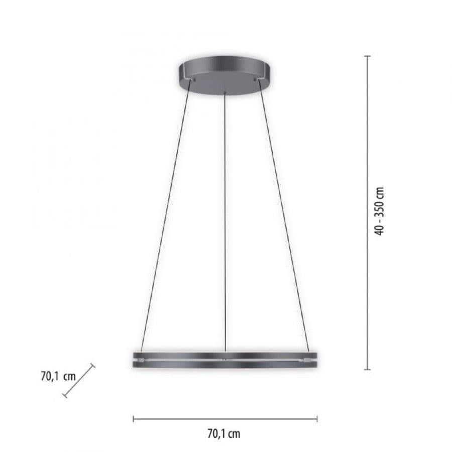 Neuhaus PURE® Neuhaus PURE-MOTO-E-LOOP Hanglamp E-Lift  Grey Ø 70cm