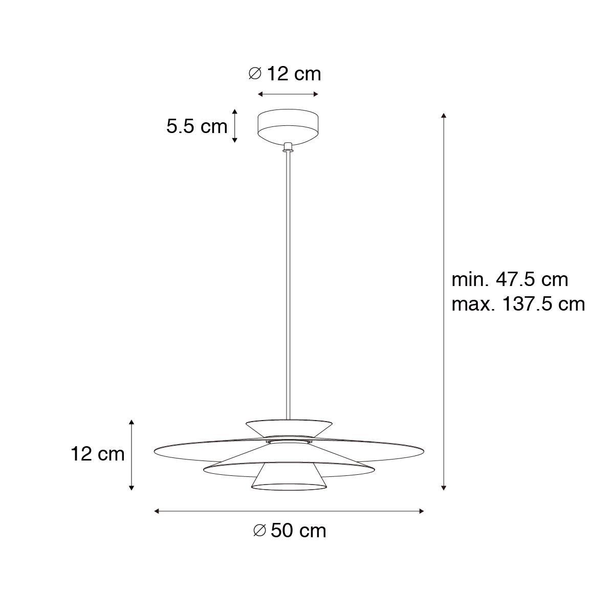 QAZQA Design hanglamp zwart incl. LED 3-staps dimbaar - Pauline