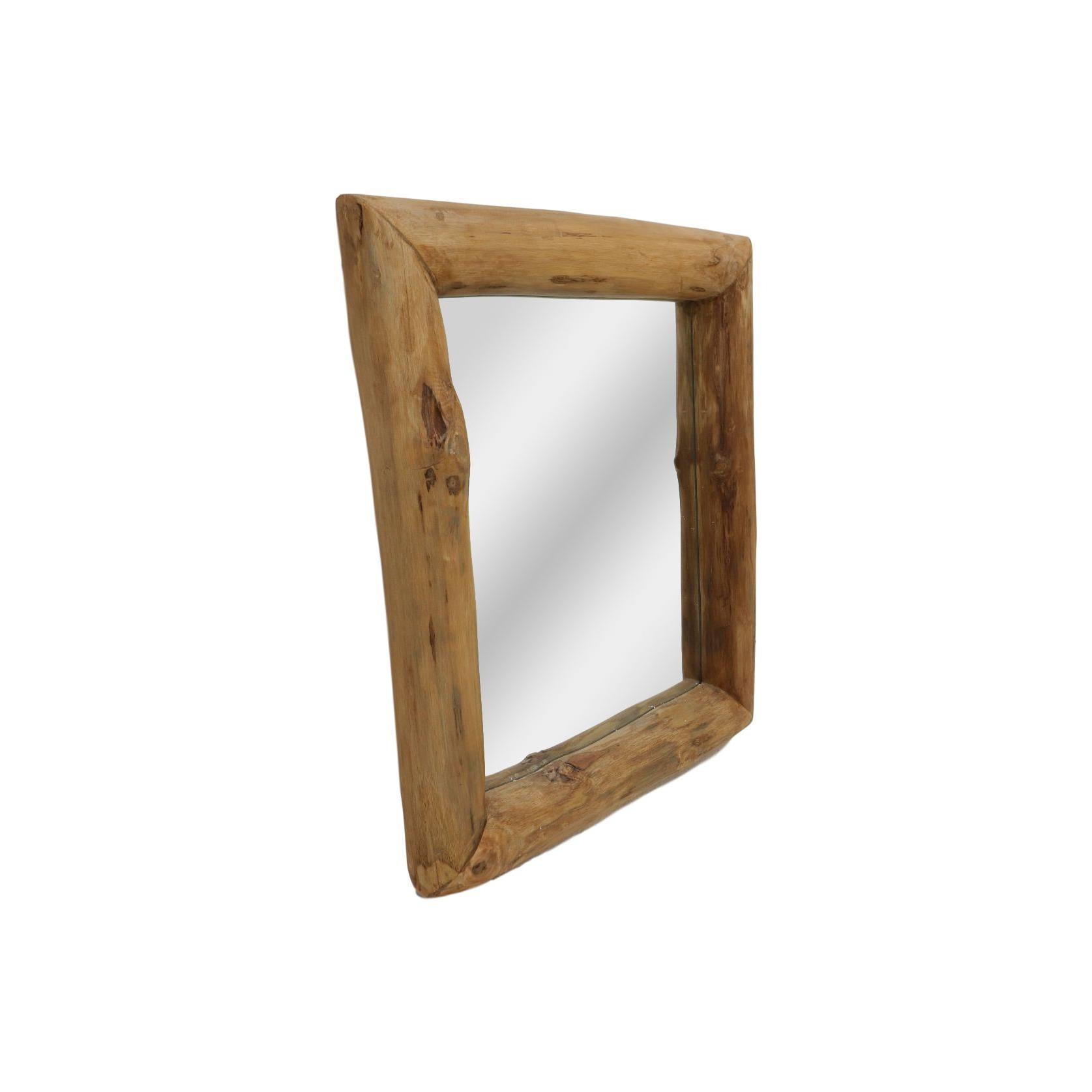 HSM Collection Wandspiegel Teak Hout 50 x 60 cm