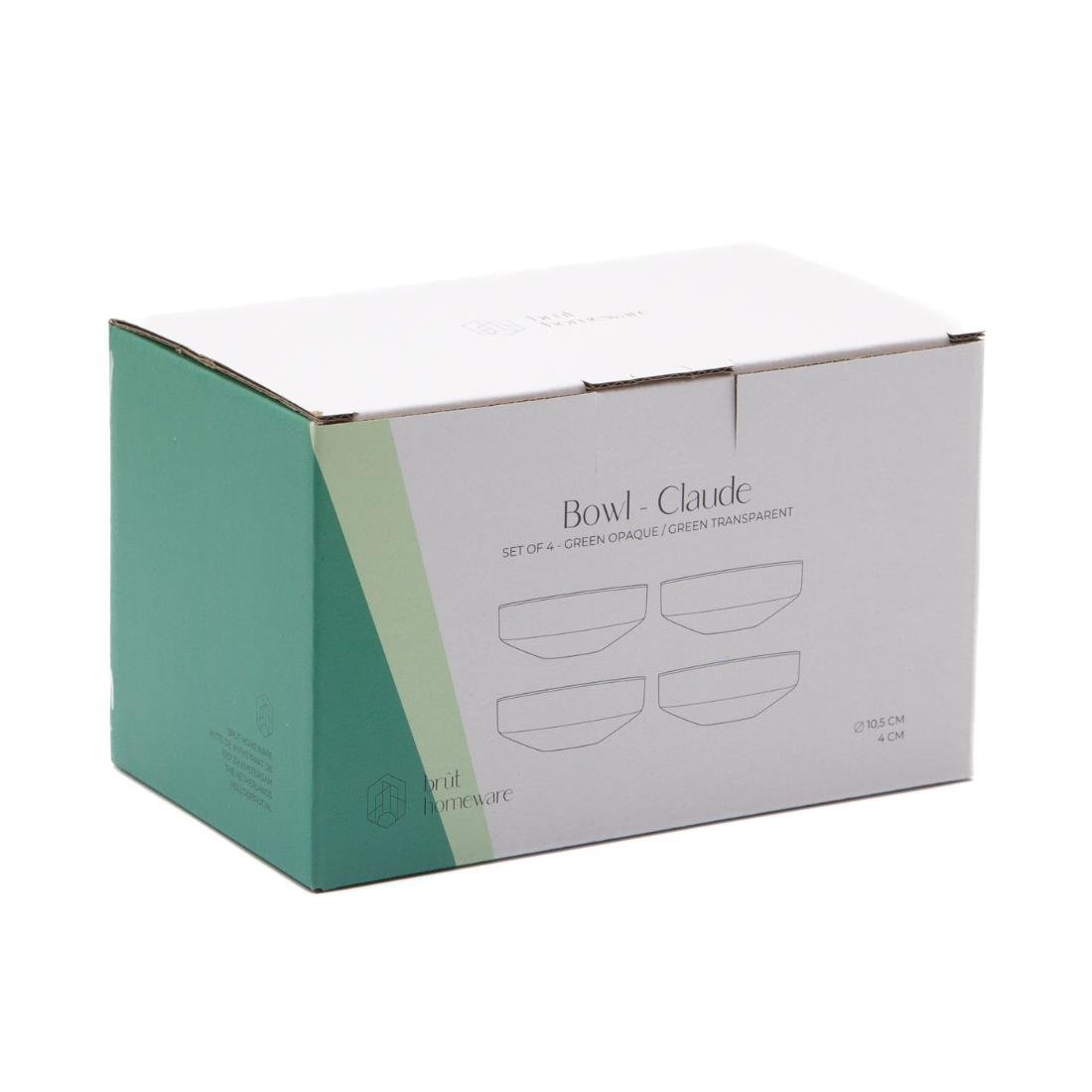 Brût Homeware, Schaaltjes Claude, groen | groen transparant, set van 4