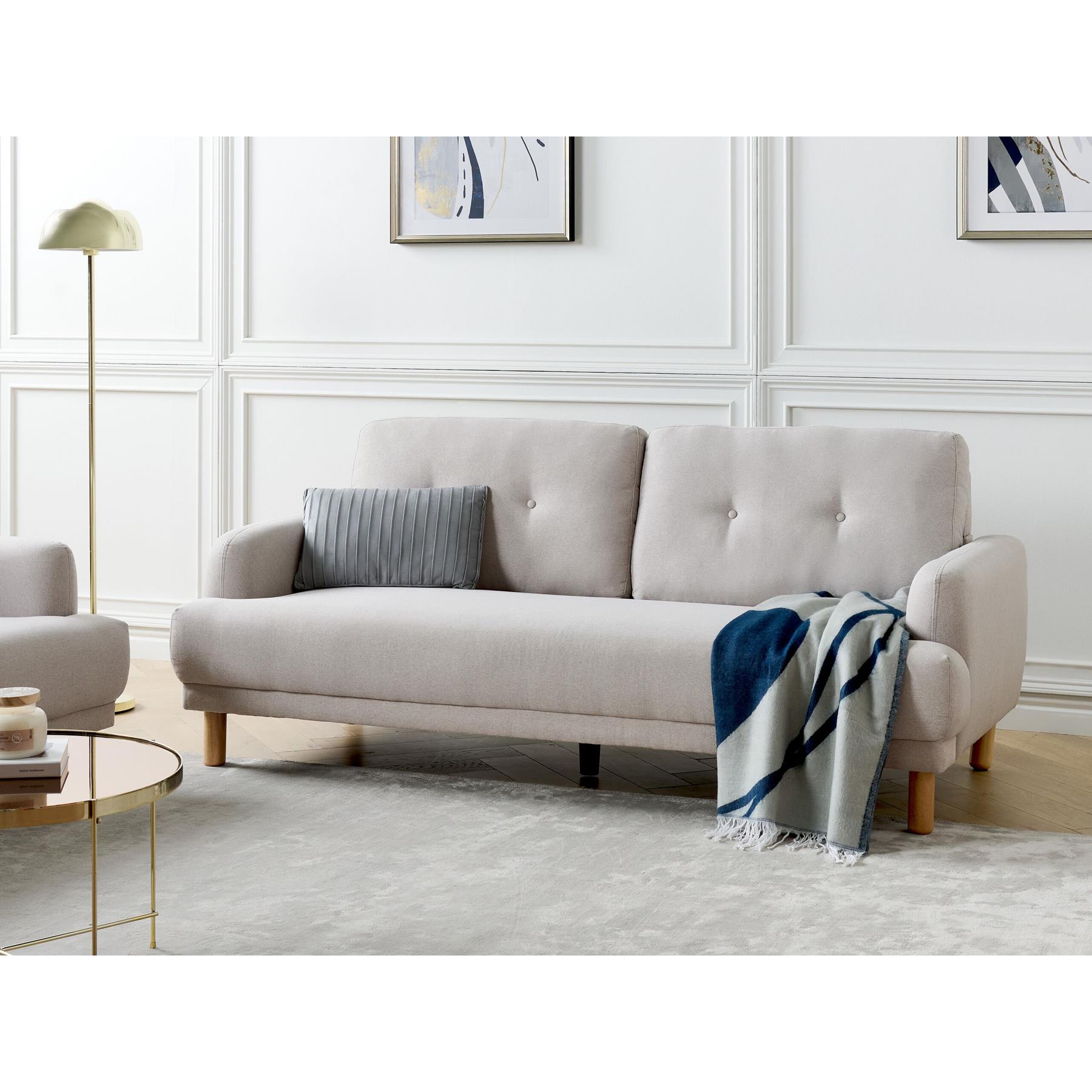 Beliani - TUVE - Driezitsbank - Taupe - Polyester