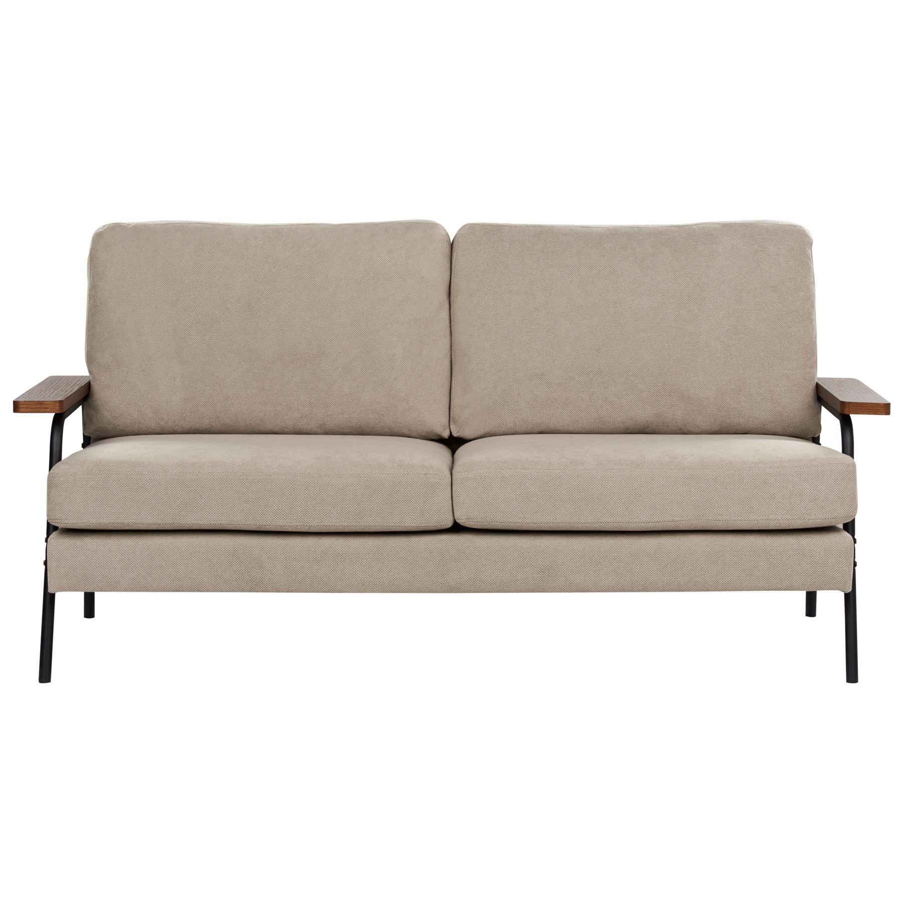 Beliani - AKRANES - Driezitsbank - Taupe - Stof