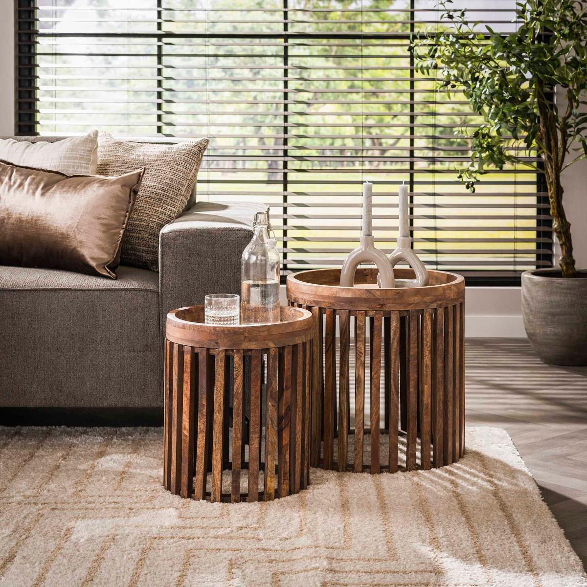 Fraaai - Odila bijzettafel mangohout | set van 2