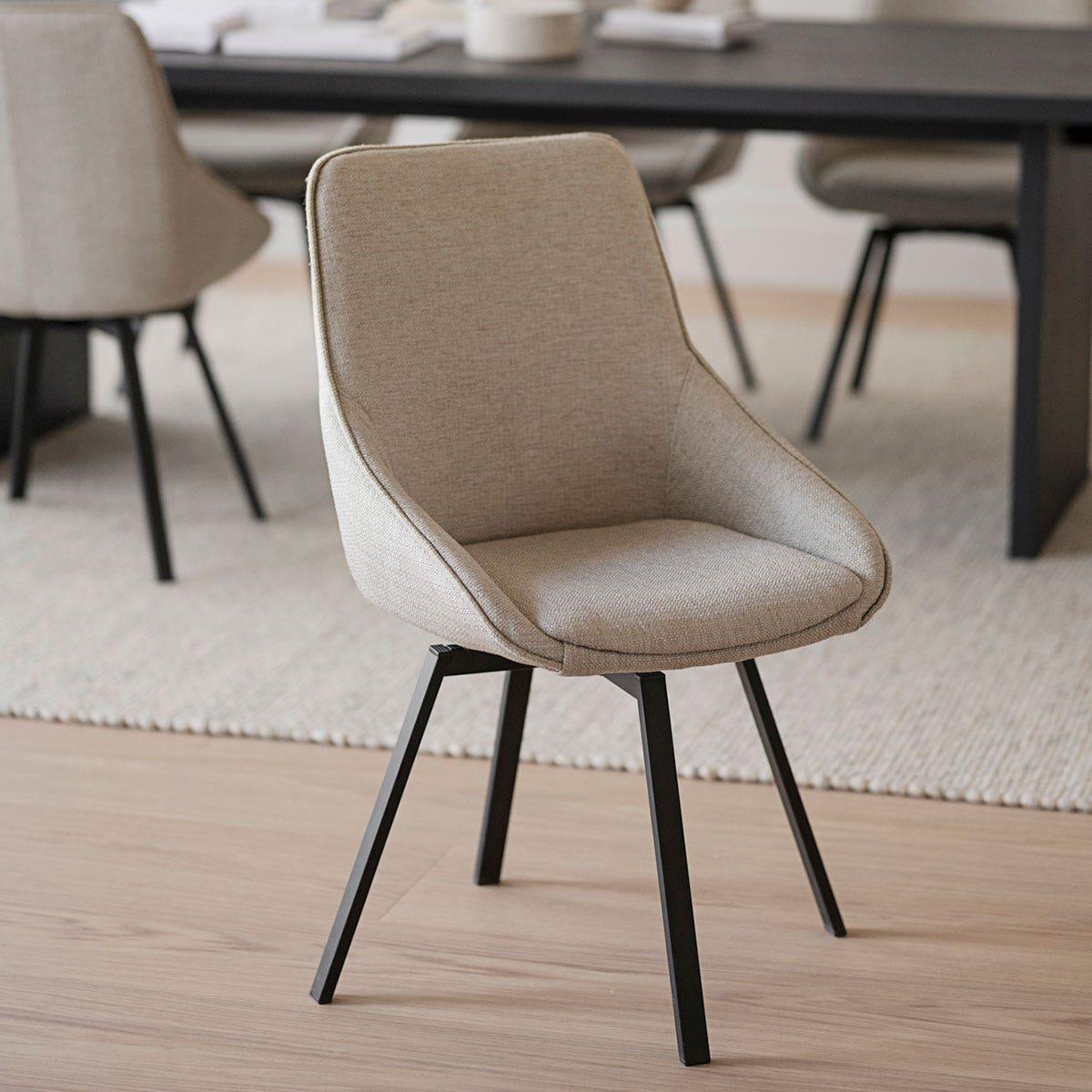 Rowico Home Alison Draaibare Eetkamerstoel Beige - Stof