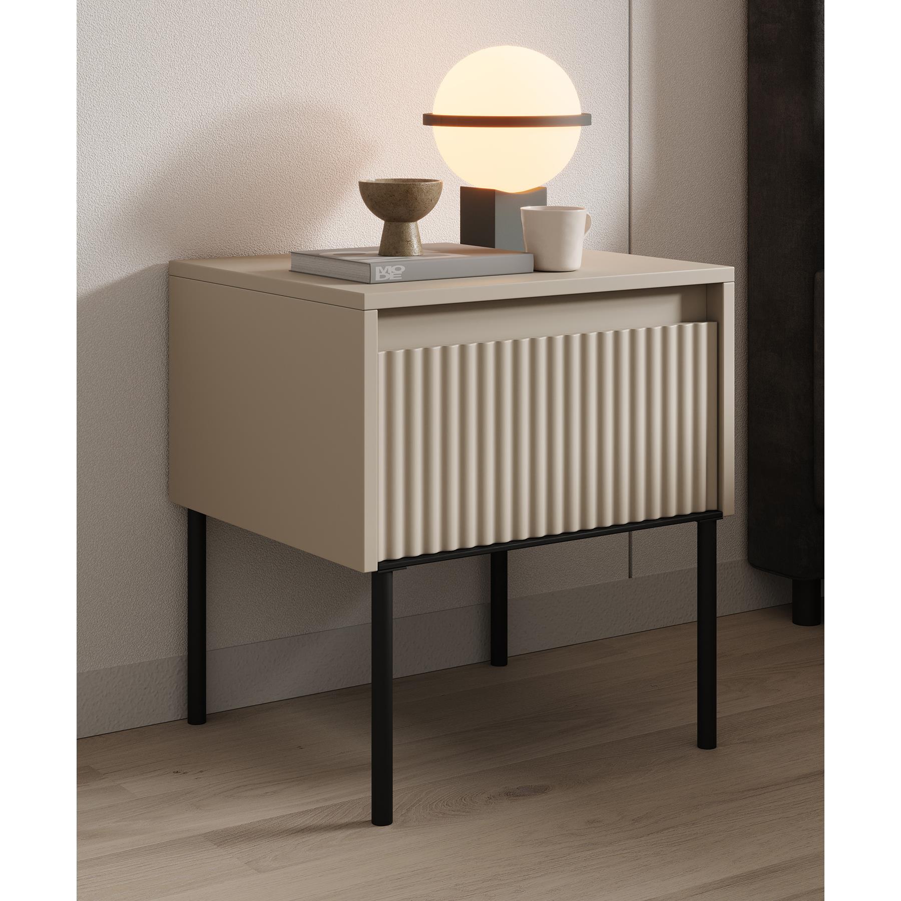 Meubella Nachtkastje Timoteo - Beige - 46 cm