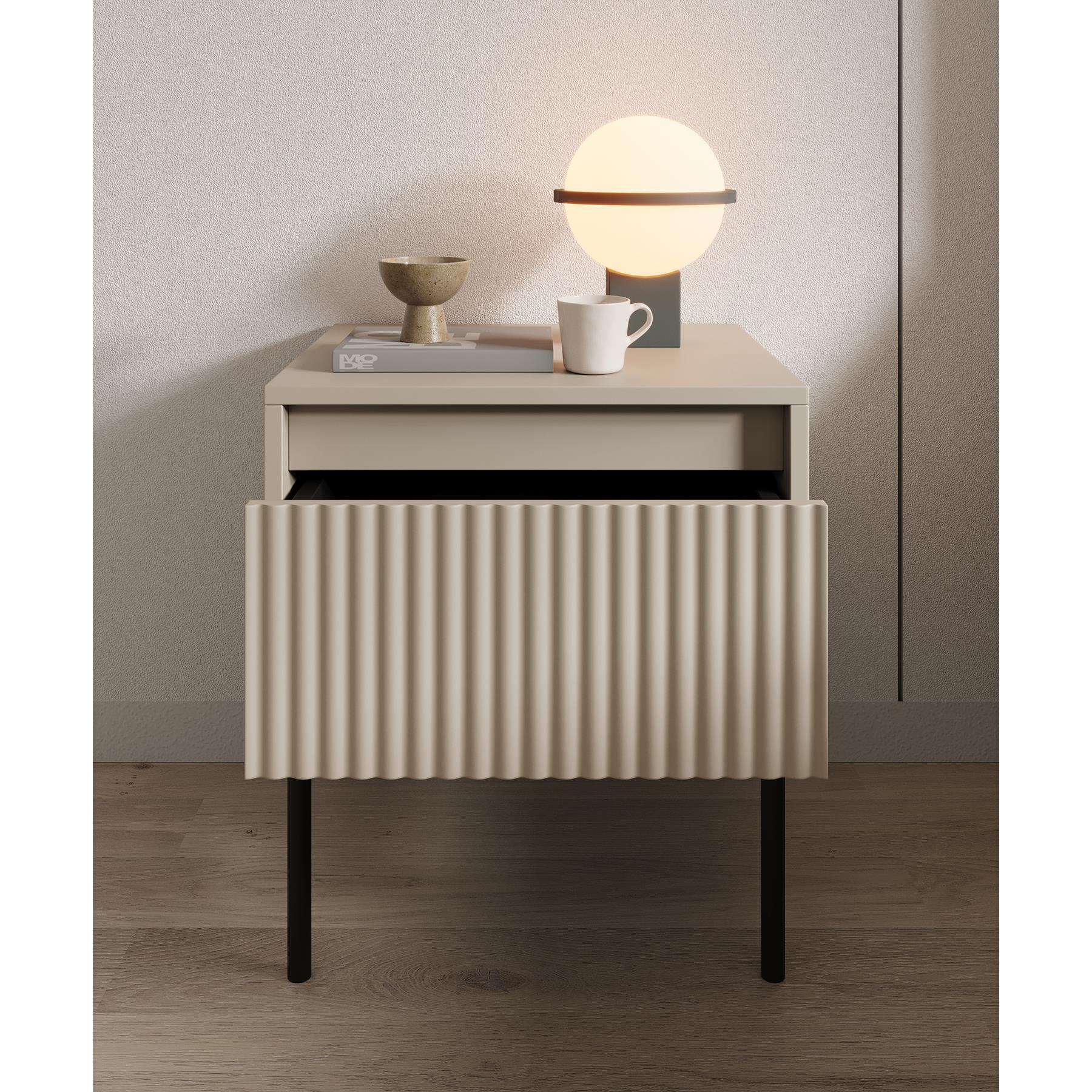 Meubella Nachtkastje Timoteo - Beige - 46 cm