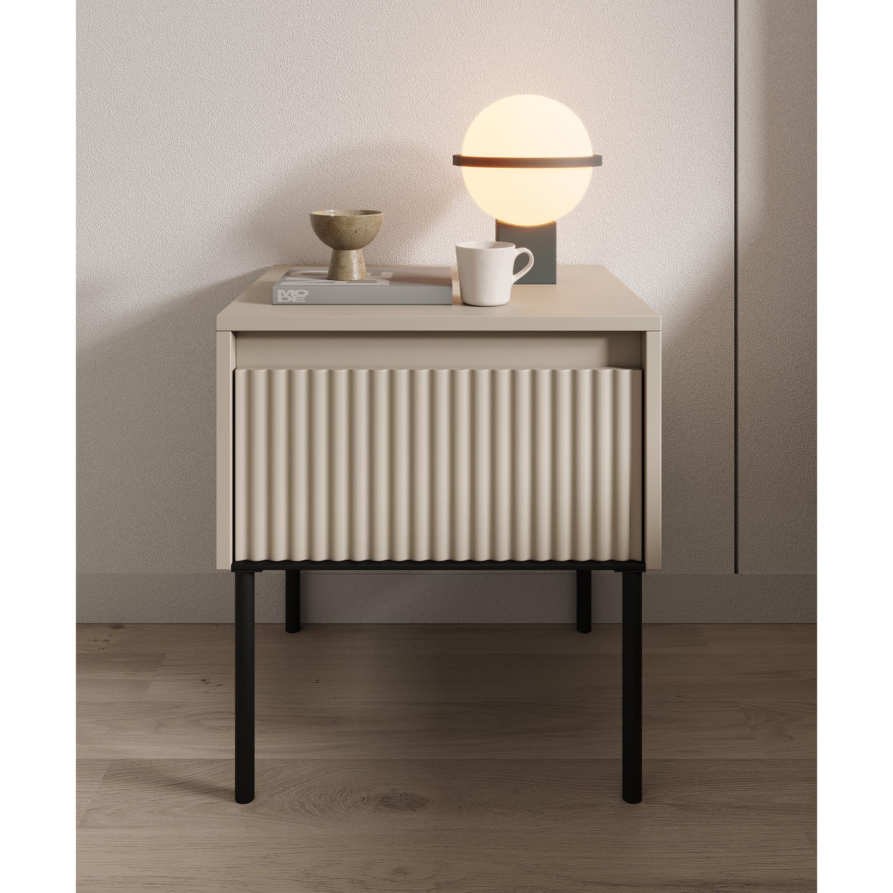 Meubella Nachtkastje Timoteo - Beige - 46 cm