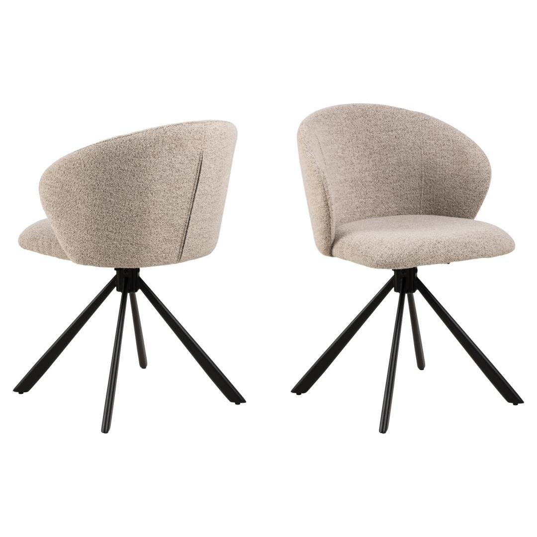 Giga Living - Eetkamerstoel Orrisdale Monza Beige Draaibaar - Set van 2