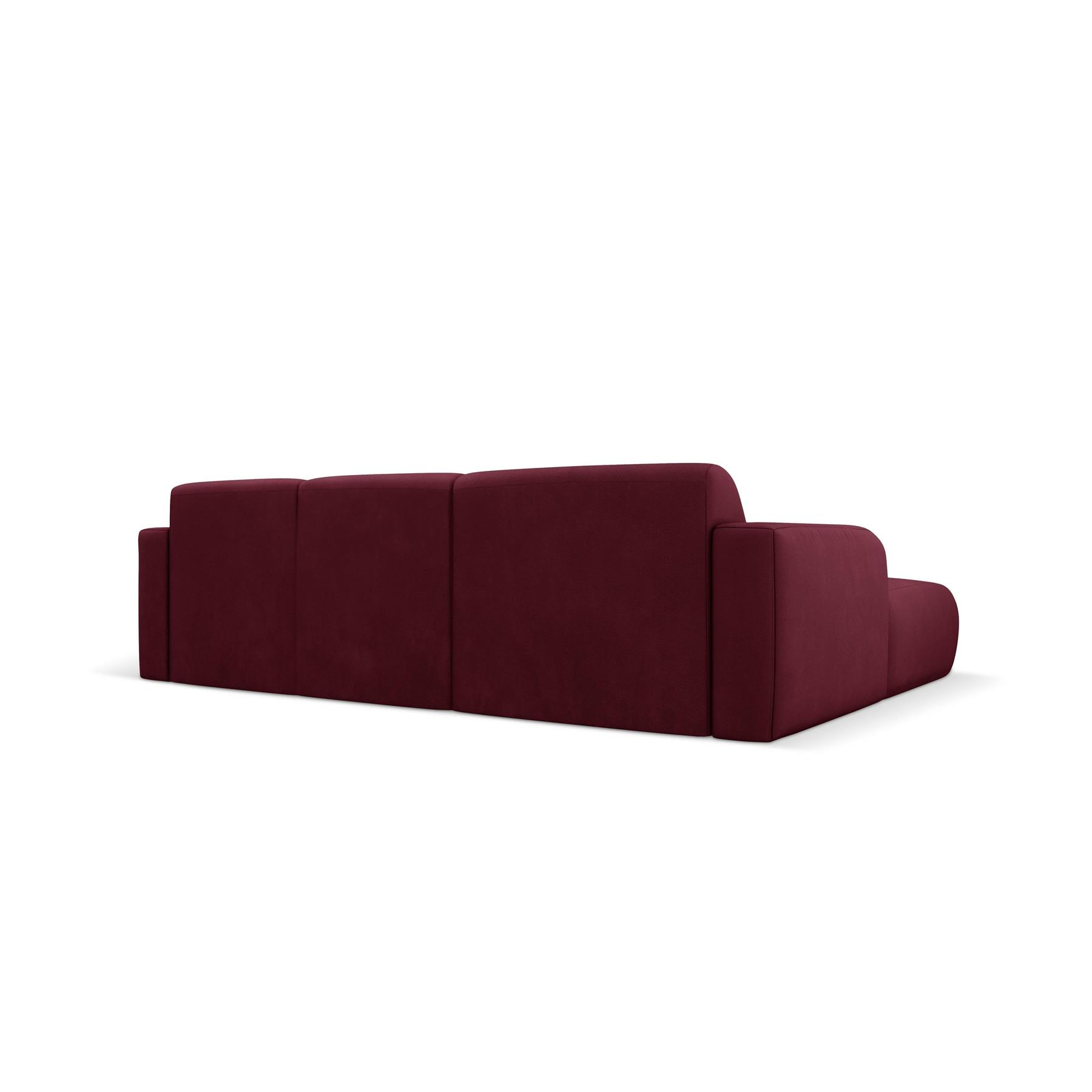 Windsor & Co Lola Hoekbank met Chaise Longue Links - Fluweel - Bordeauxrood