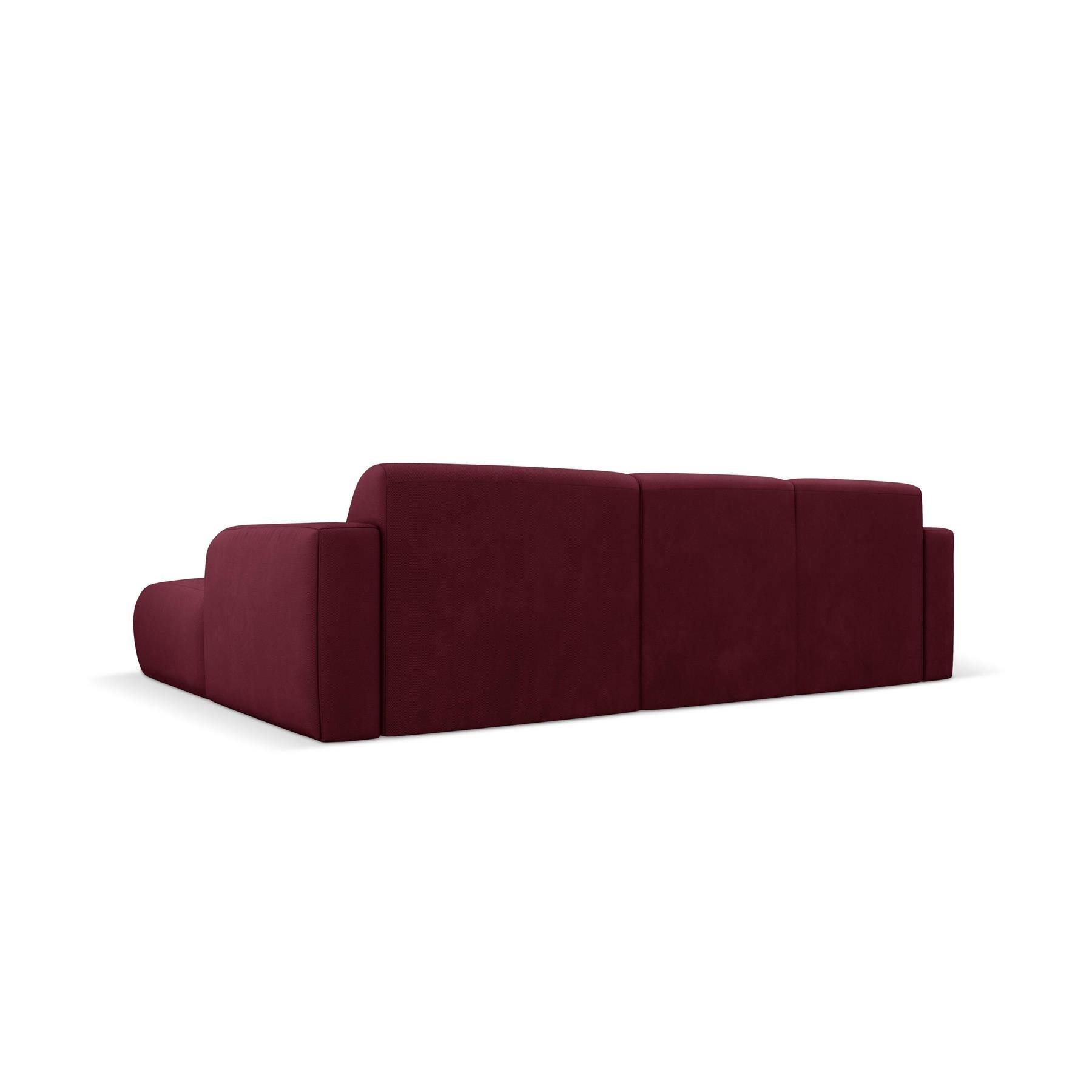 Windsor & Co Lola Hoekbank met Chaise Longue Rechts - Fluweel - Bordeauxrood