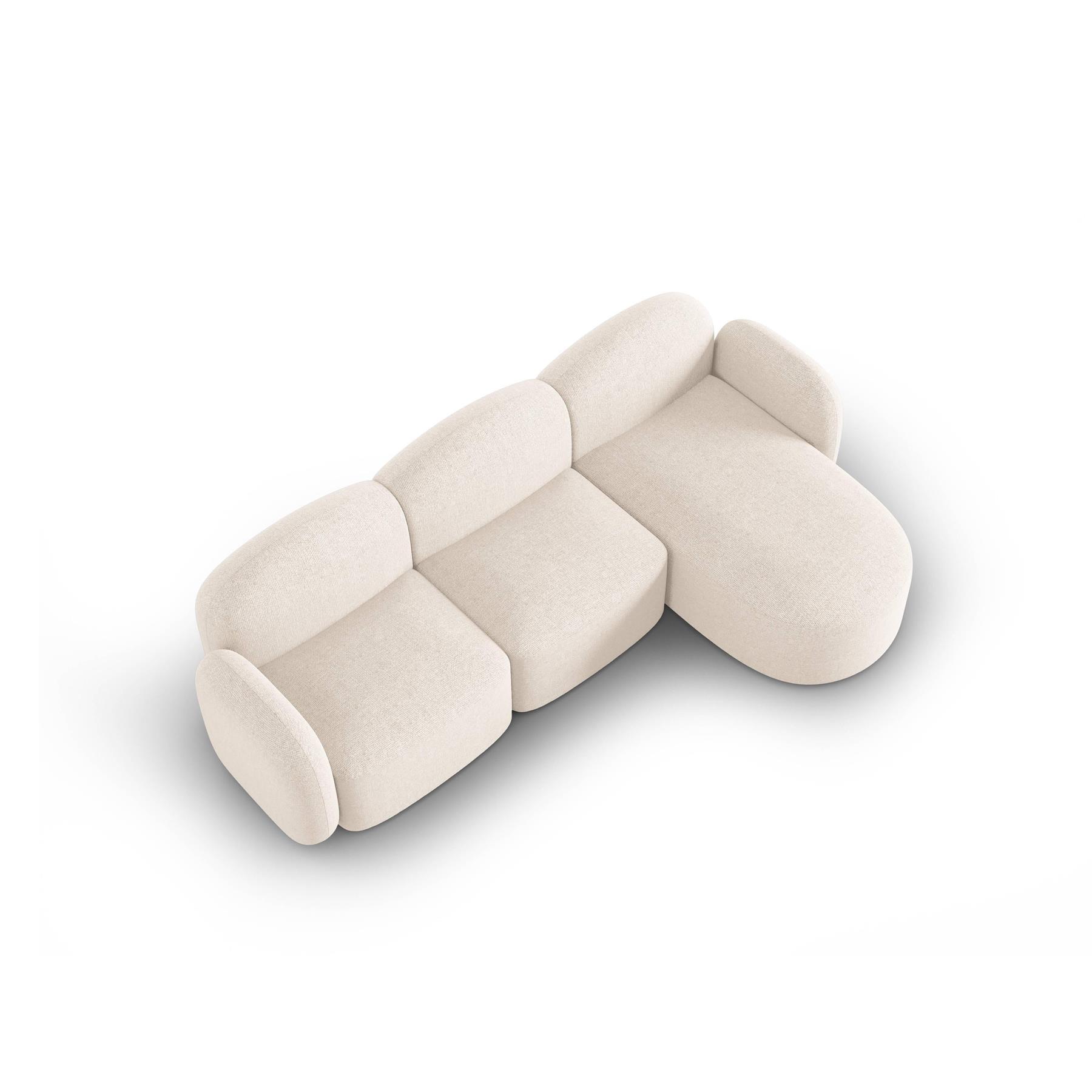 Micadoni Home Blair Hoekbank met Chaise Longue Rechts - Chenille - Lichtbeige