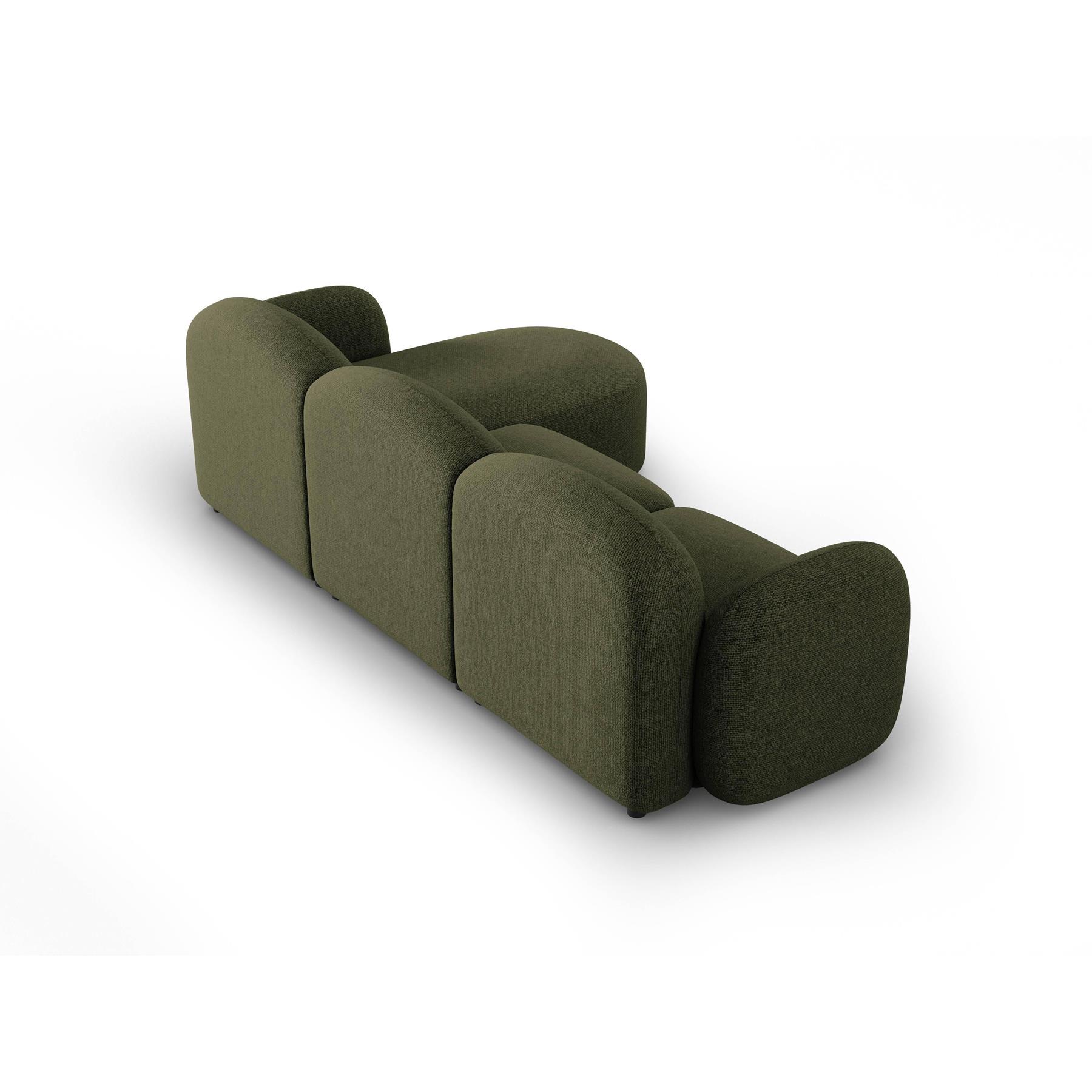 Micadoni Home Blair Hoekbank met Chaise Longue Links - Chenille - Groen