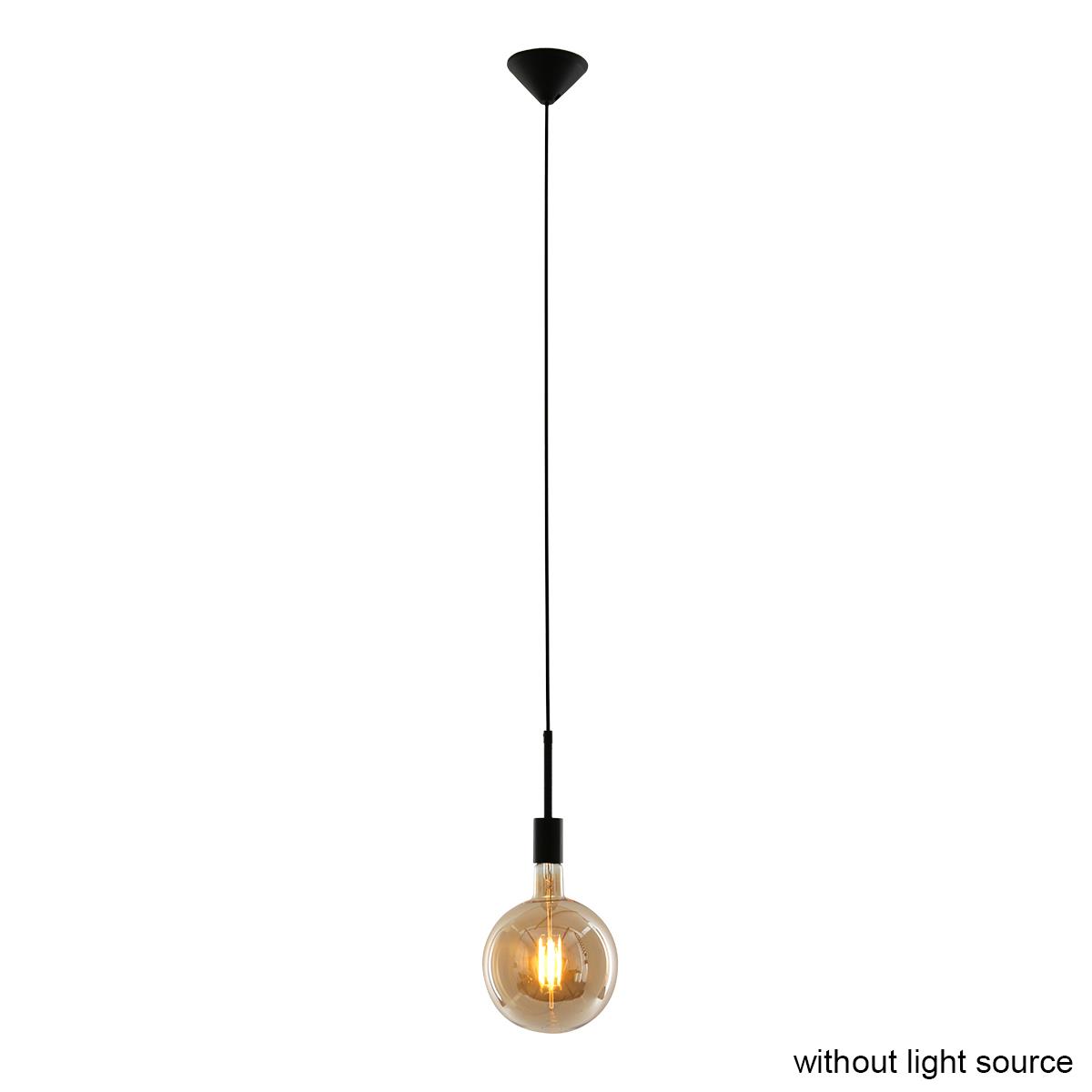 Mexlite - hanglamp - Minimalics - zwart - metaal - Ø 10cm - E27 - 2701ZW