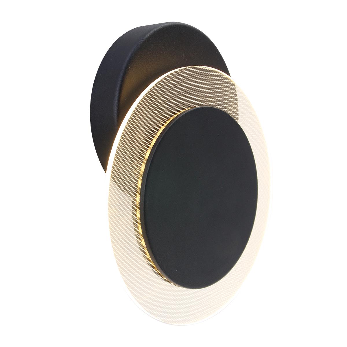 Steinhauer - wandlamp - Lido - zwart - kunststof metaal - Ø 17cm - LED - 2564ZW