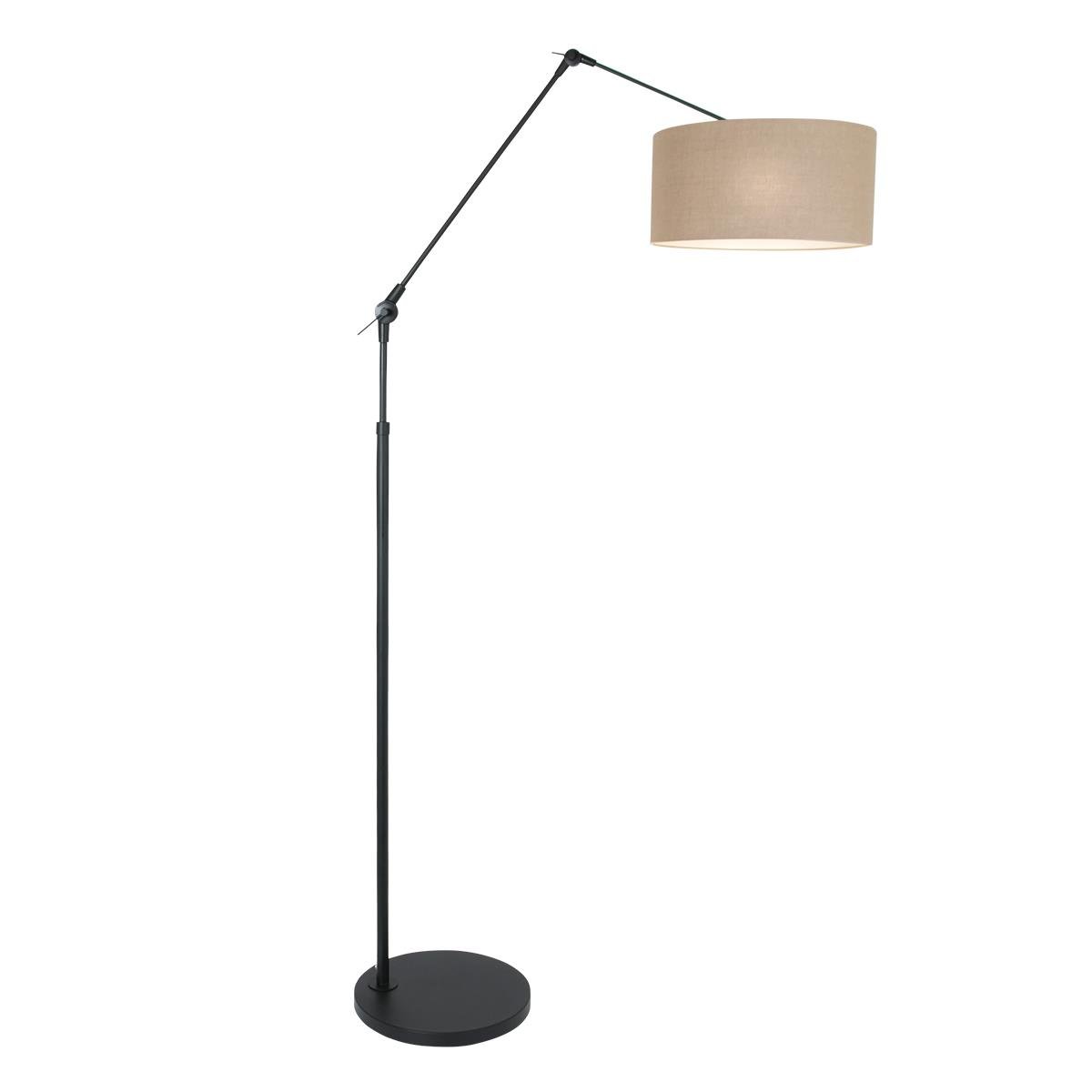 Steinhauer - vloerlamp - Prestige Chic - zwart - linnen metaal - schemerlamp - E27 - 8113ZW