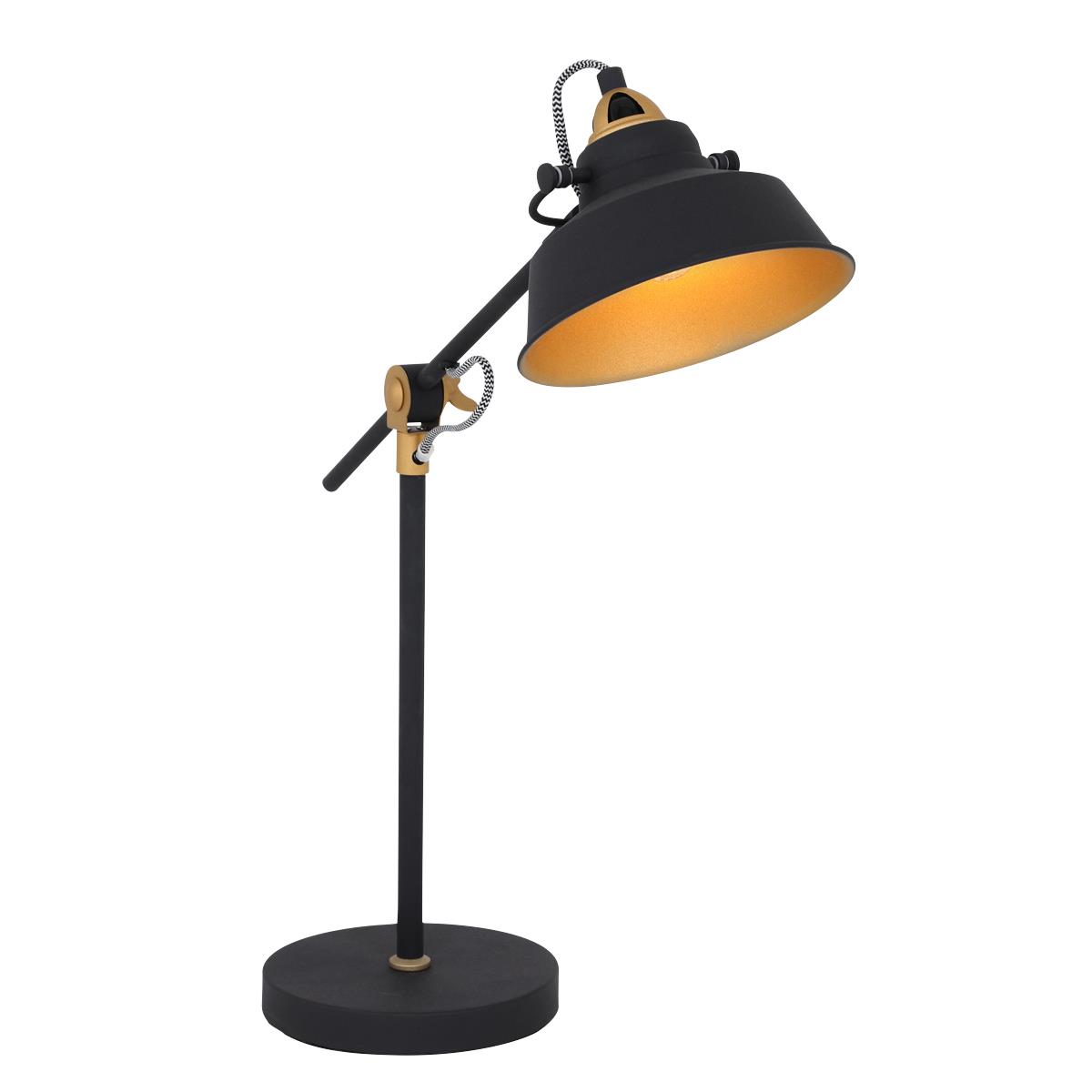 Mexlite - tafellamp - Nove - zwart - metaal - Ø 18cm - E27 - 1321ZW
