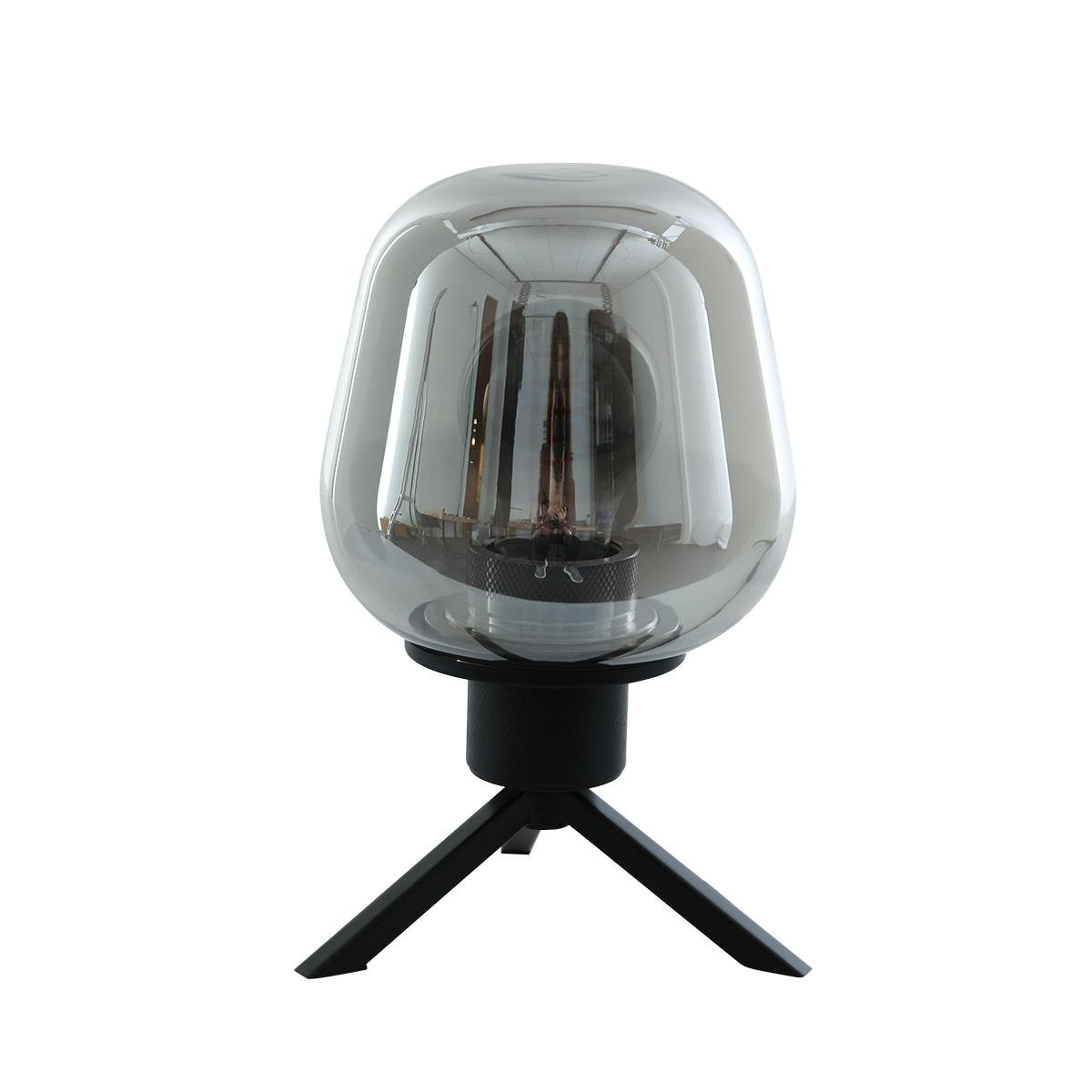 Steinhauer - tafellamp - Reflexion - zwart - glas metaal - Ø 15cm - E27 - 2683ZW