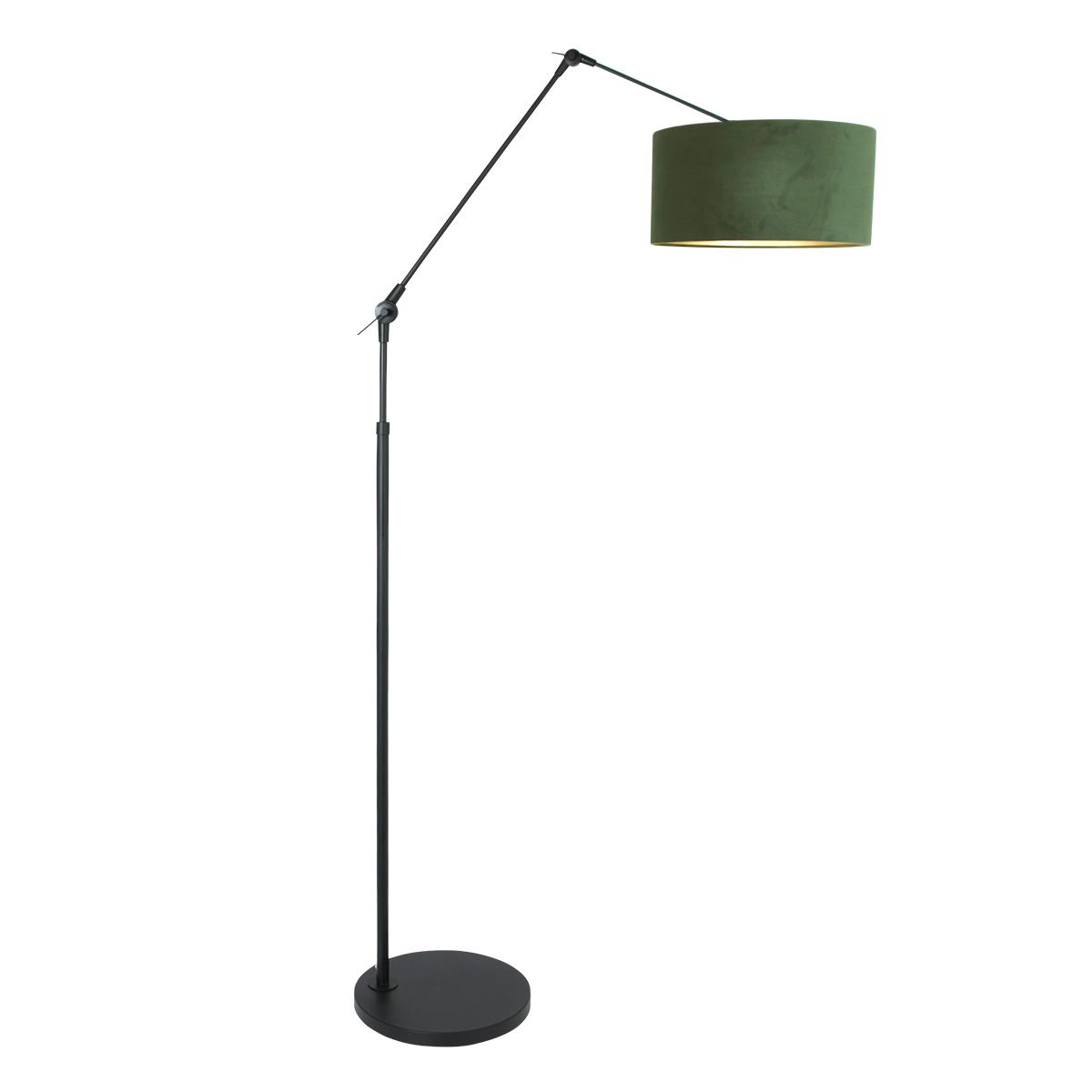 Steinhauer - vloerlamp - Prestige Chic - zwart - metaal velours stof - schemerlamp - E27 - 8115ZW