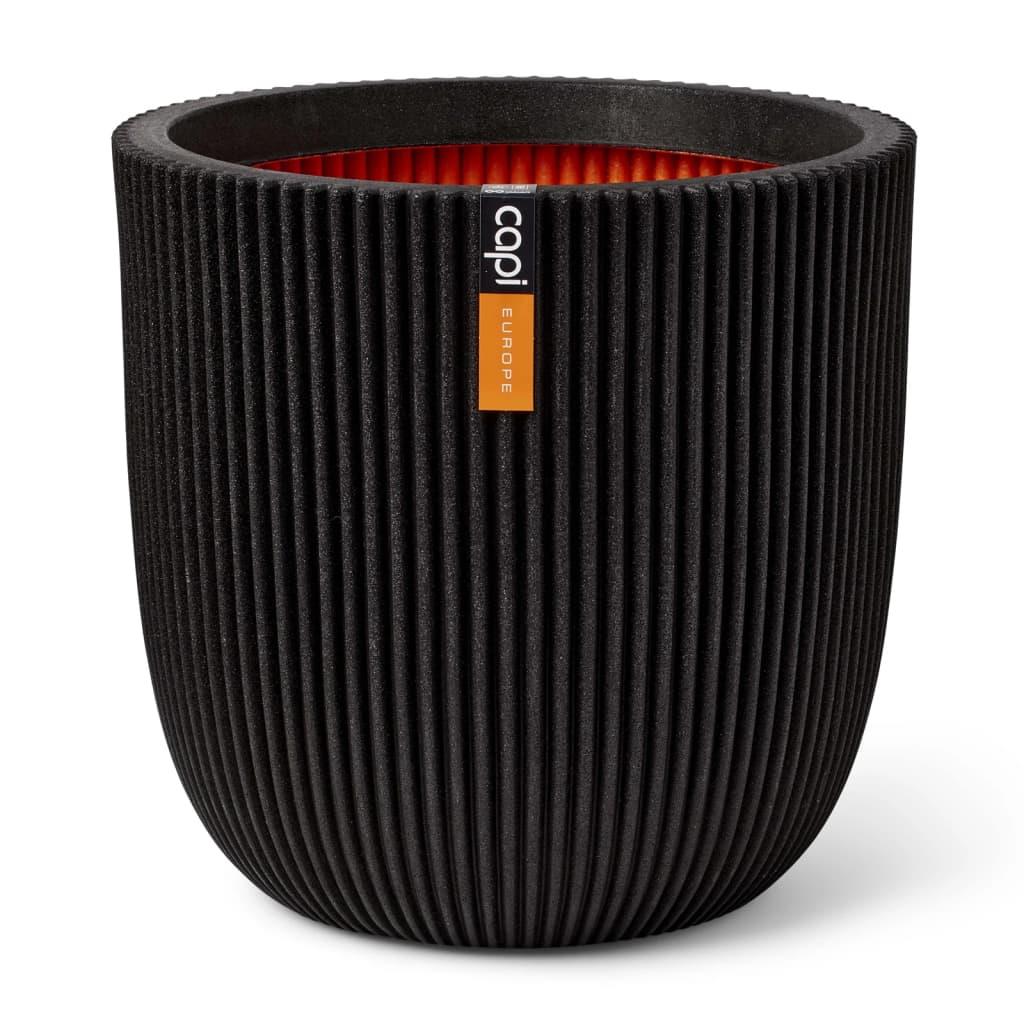 Capi Plantenbak Groove 35x34 cm zwart