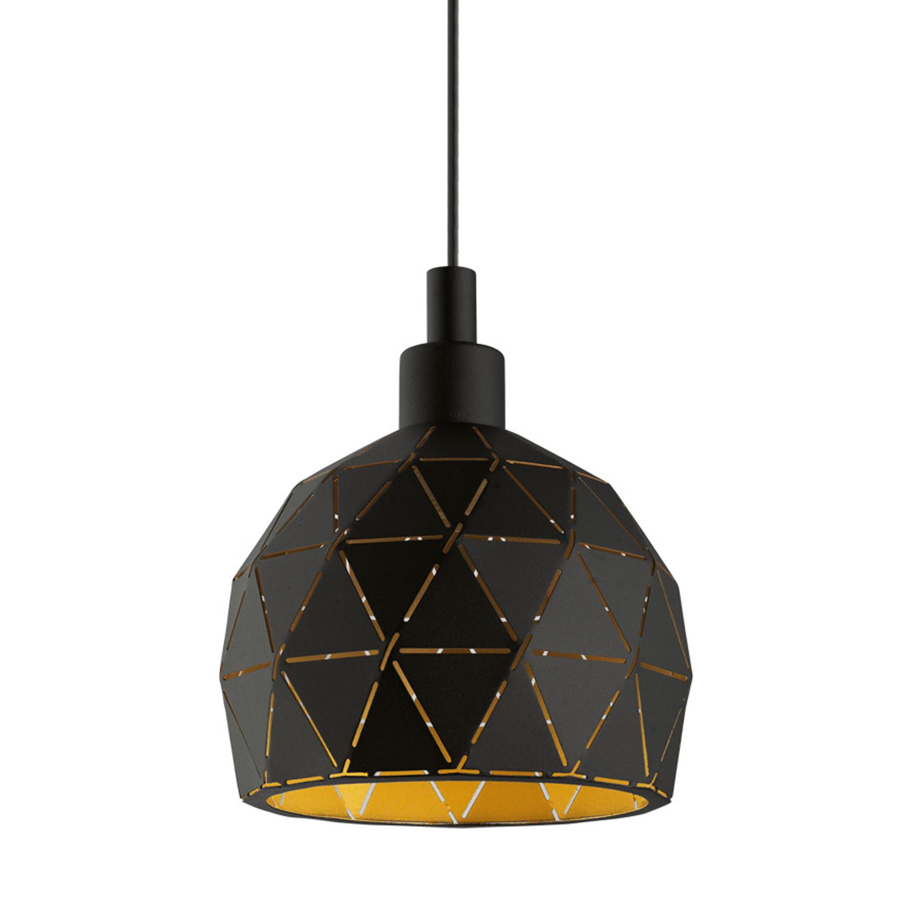 EGLO Roccaforte Hanglamp - 1 lichts - Ø17 cm - E14 - Zwart - Goud