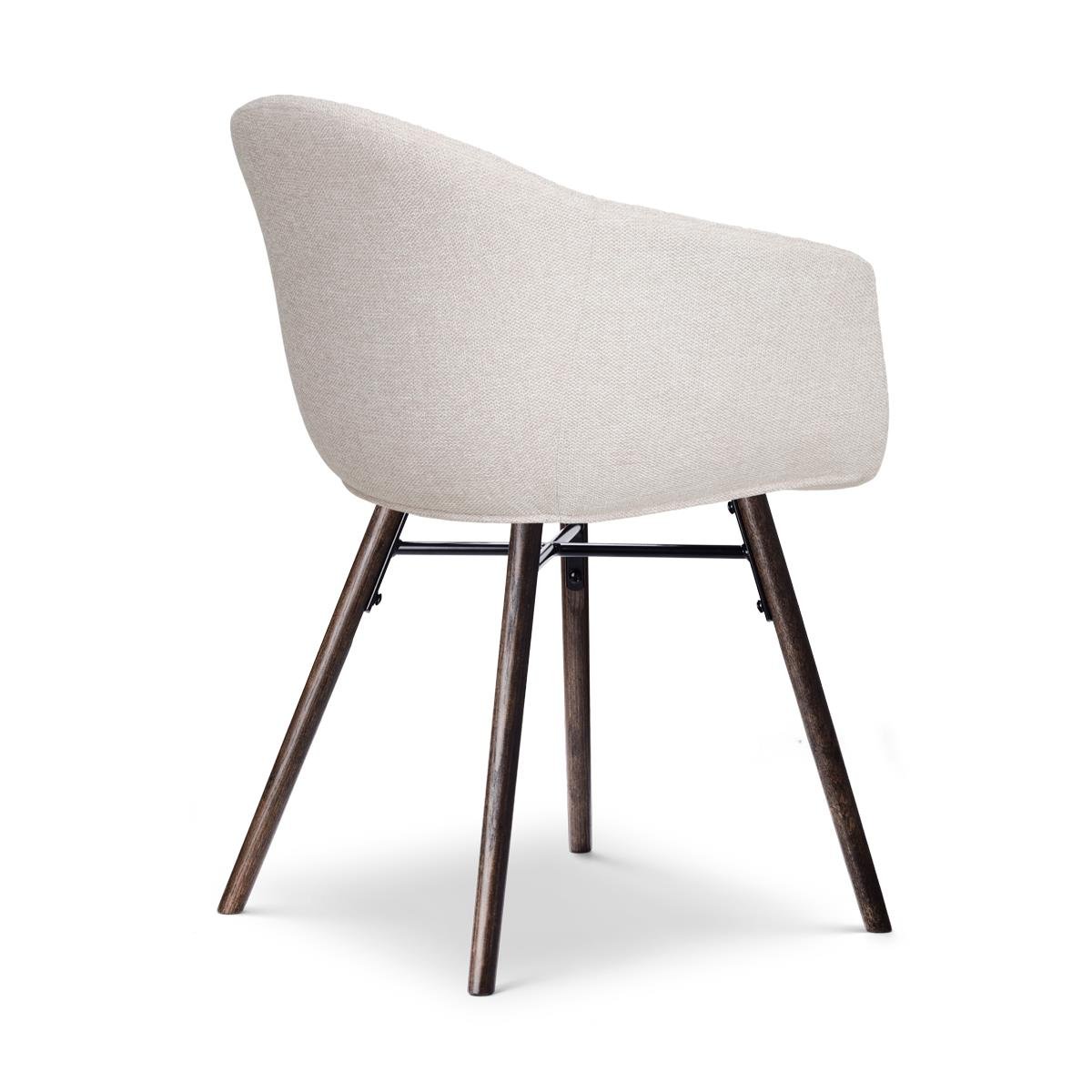 Nolon Nena-Otis Eetkamerstoel Beige - met Armleuning - Walnoot