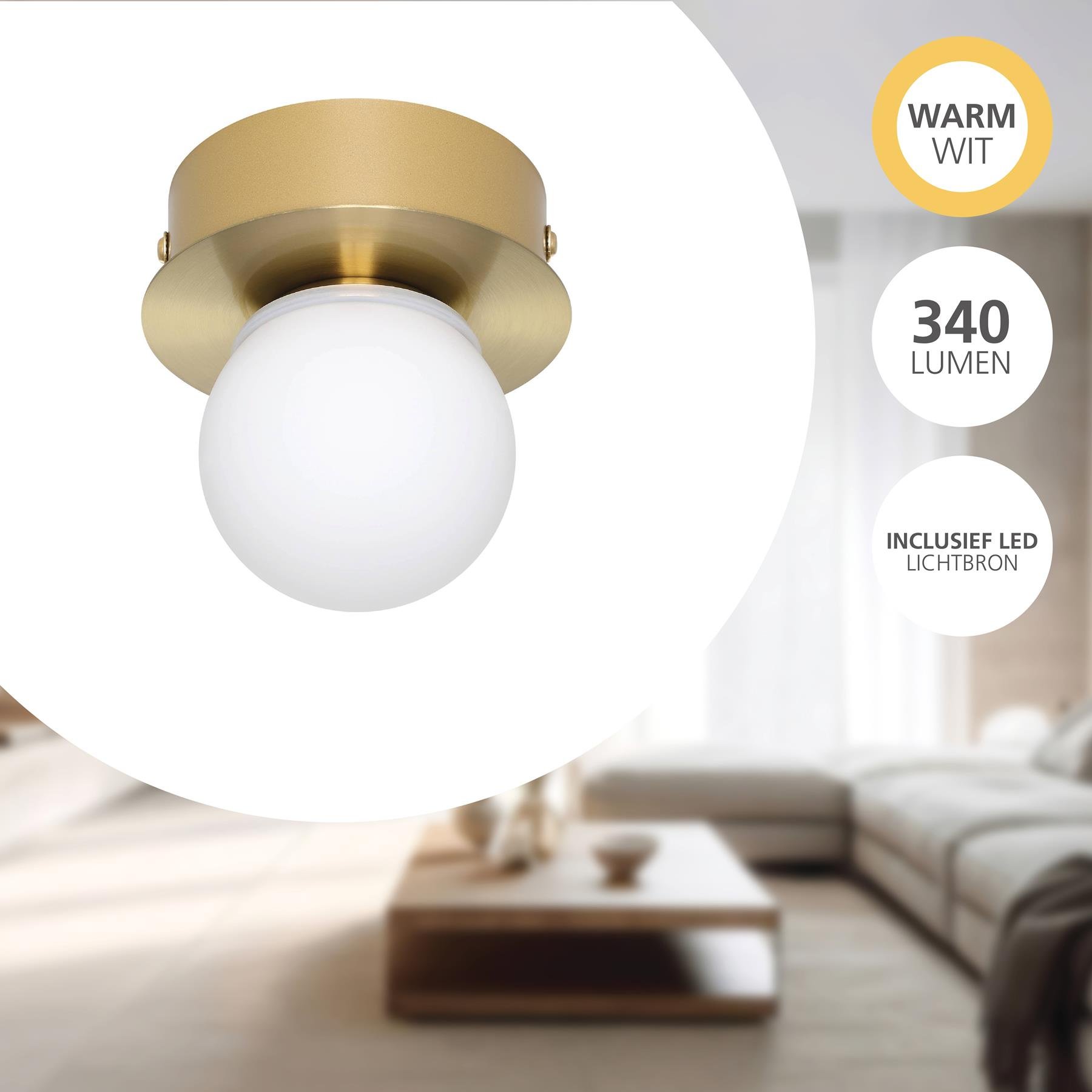 EGLO Mosiano plafondlamp - LED - Ø 11 cm  - Goud|Wit