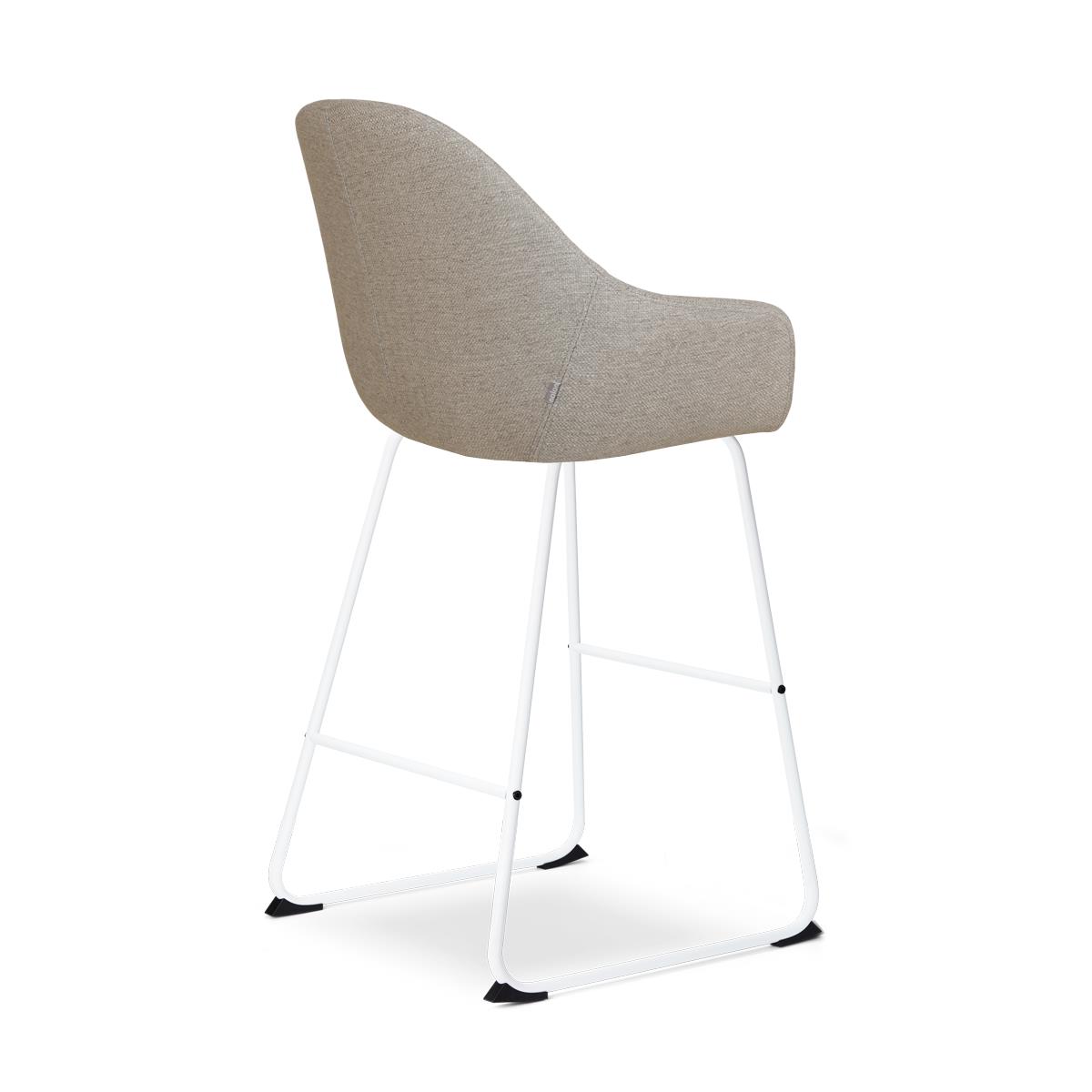 Nolon Nino-Mae Barkruk Warm Grijs - met Armleuning - Wit - 75 cm