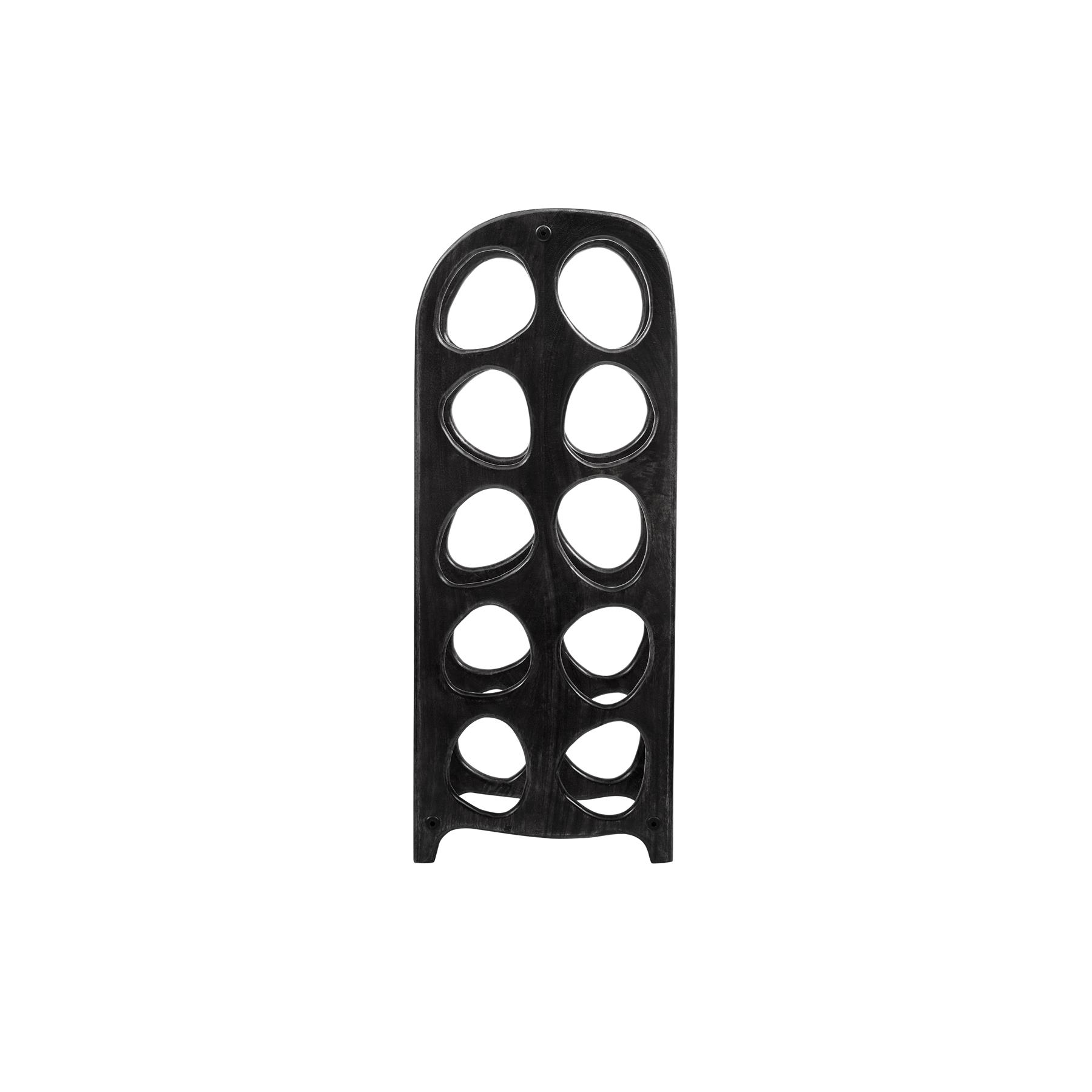 WOOOD Suvi Wijnrek - Hout - Zwart - 67x27x20