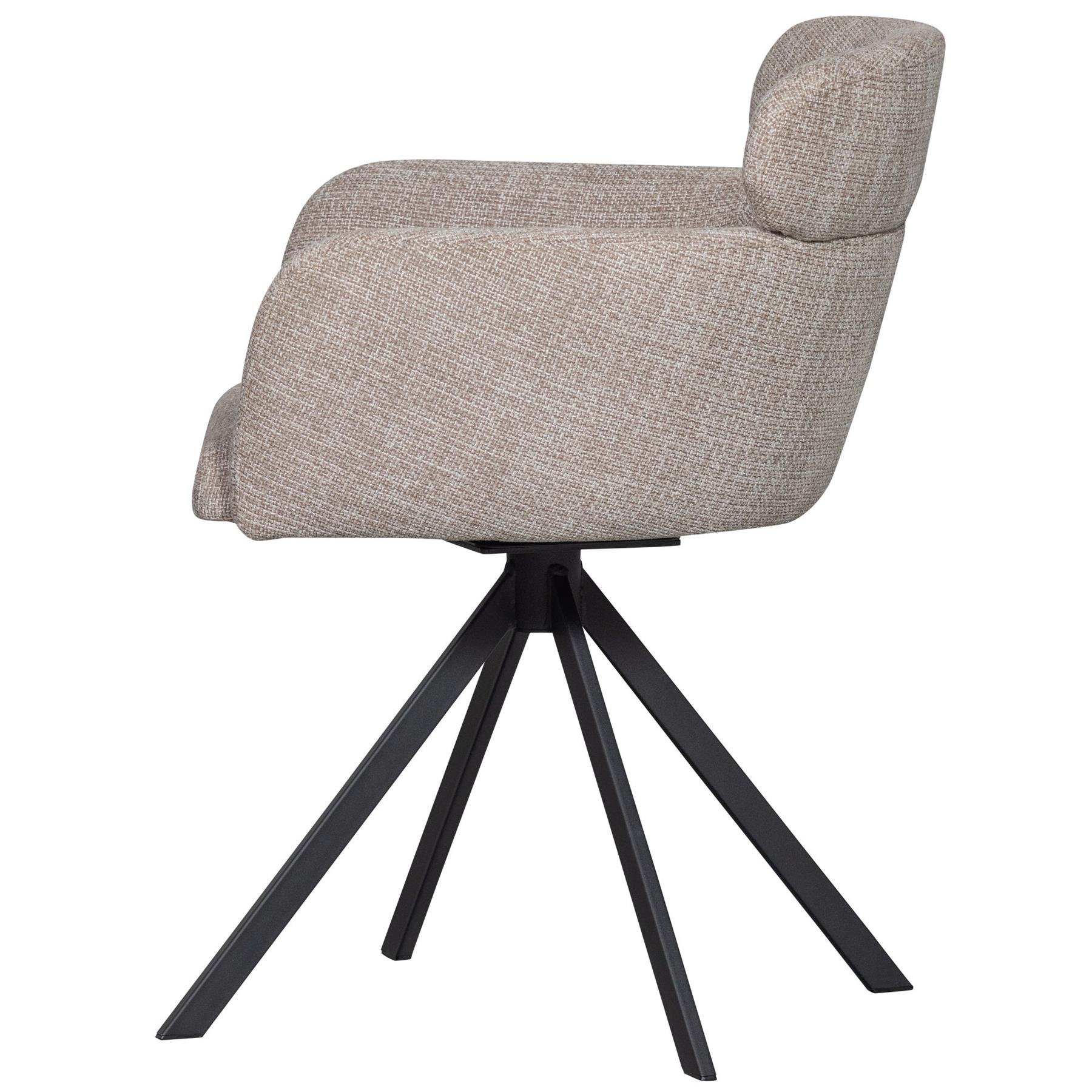 WOOOD Fenne Draaibare Eetkamerstoelen - Polyester - Naturel -Set van 2