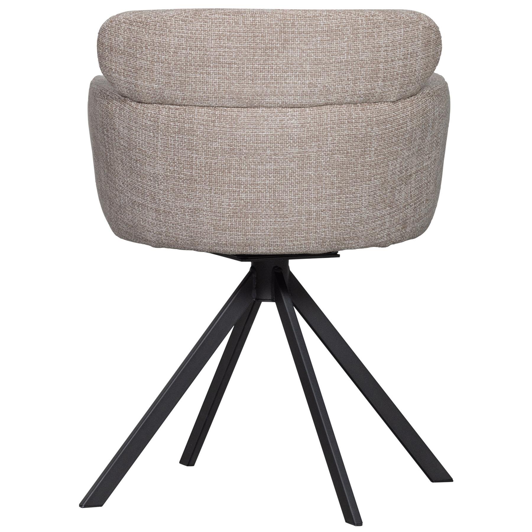 WOOOD Fenne Draaibare Eetkamerstoelen - Polyester - Naturel -Set van 2