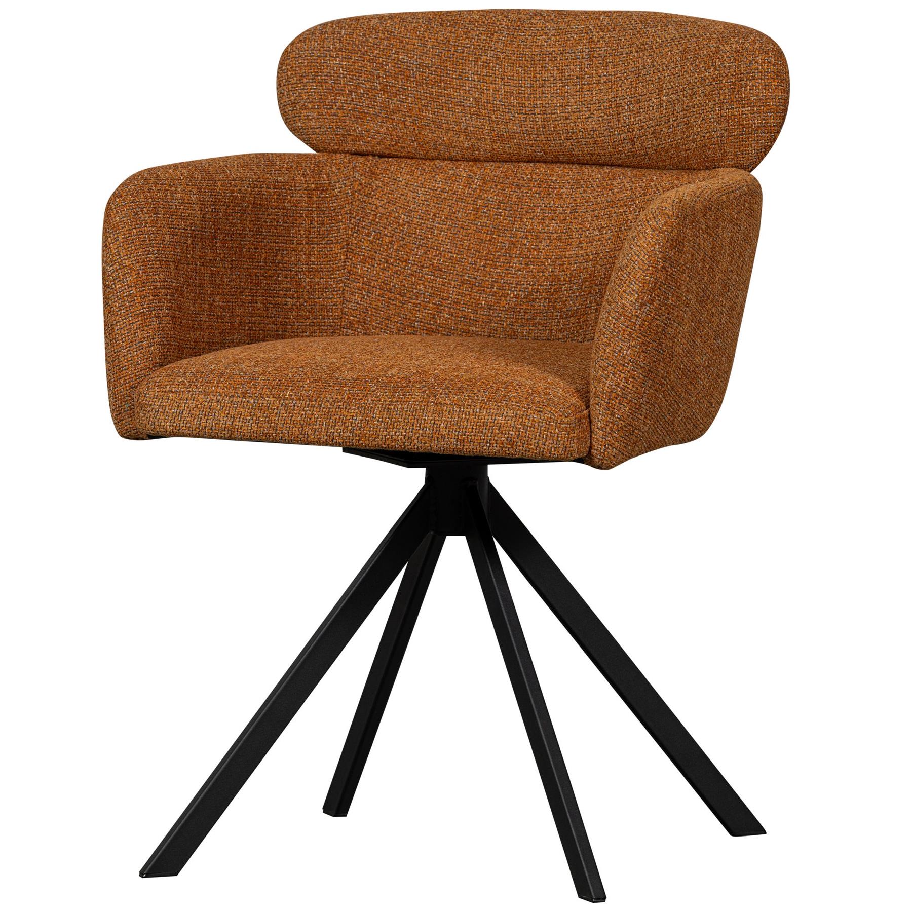 WOOOD Fenne Draaibare Eetkamerstoelen - Polyester - Ginger - Set van 2