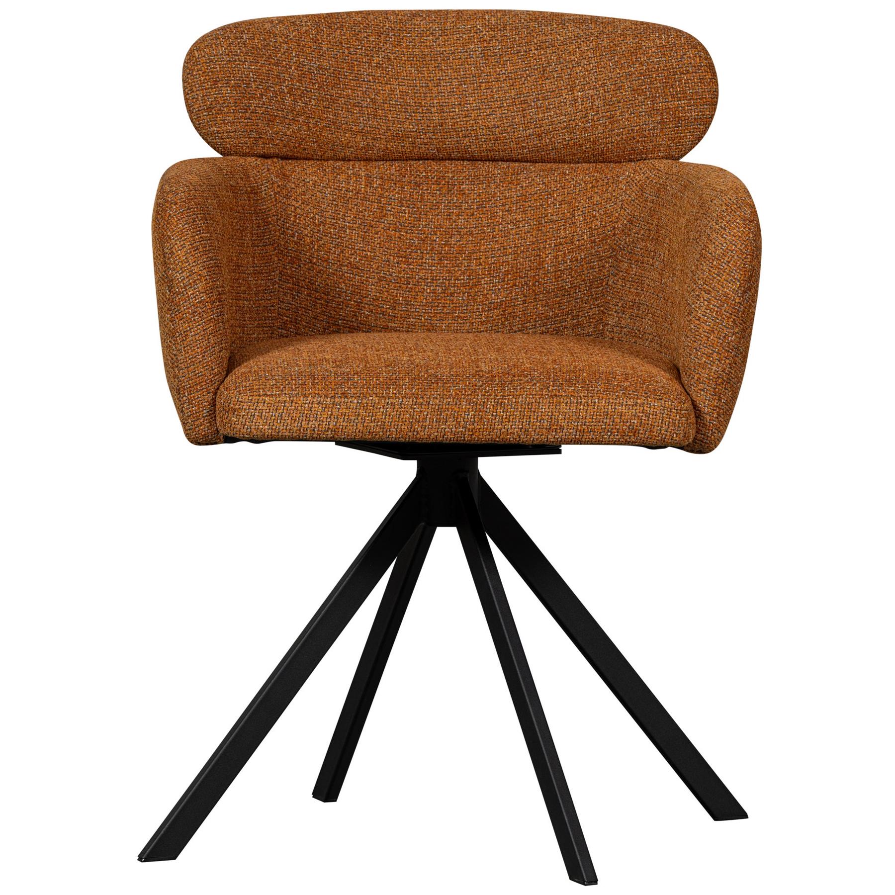 WOOOD Fenne Draaibare Eetkamerstoelen - Polyester - Ginger - Set van 2