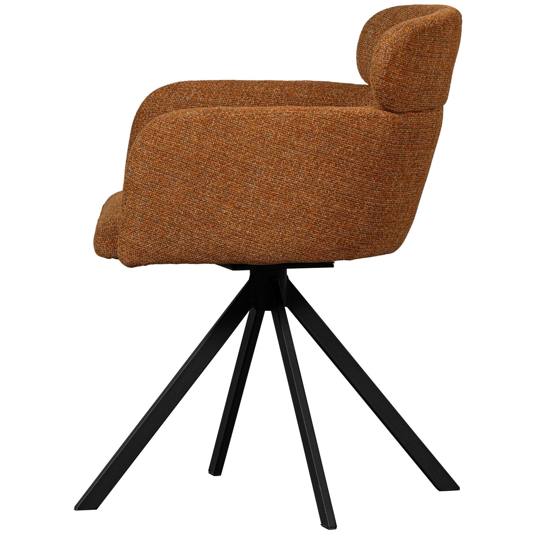 WOOOD Fenne Draaibare Eetkamerstoelen - Polyester - Ginger - Set van 2