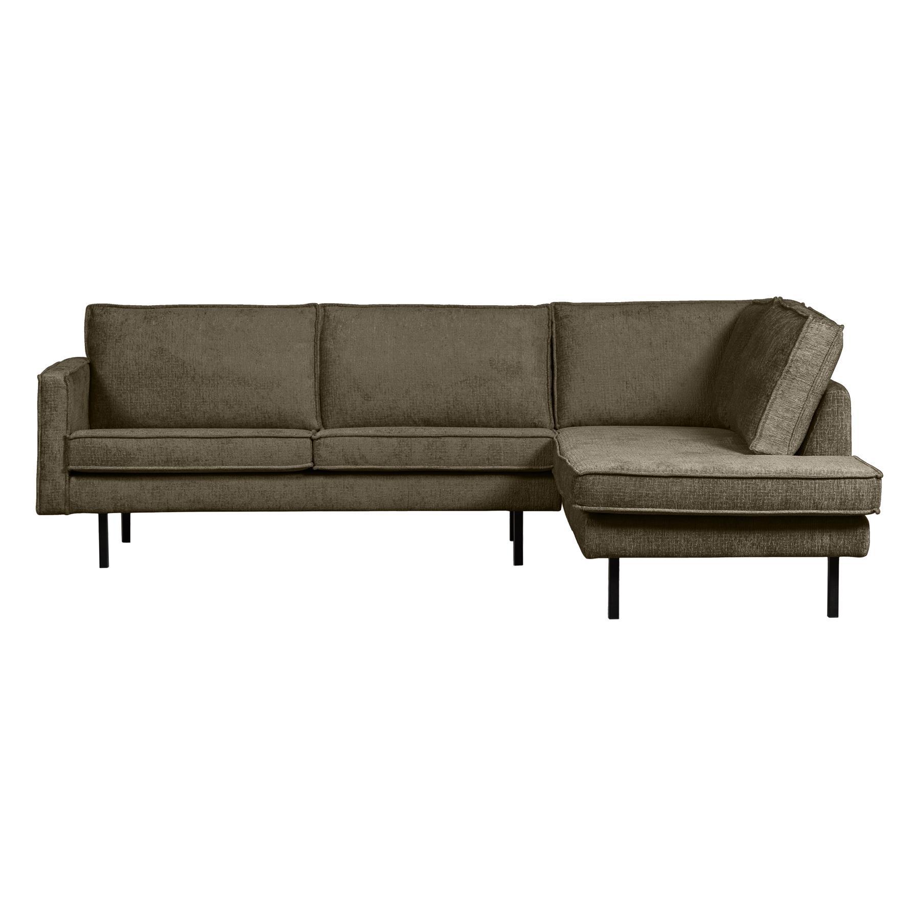 BePureHome Hoekbank Rechts Rodeo - Velvet - Bonsai - 85x266x213