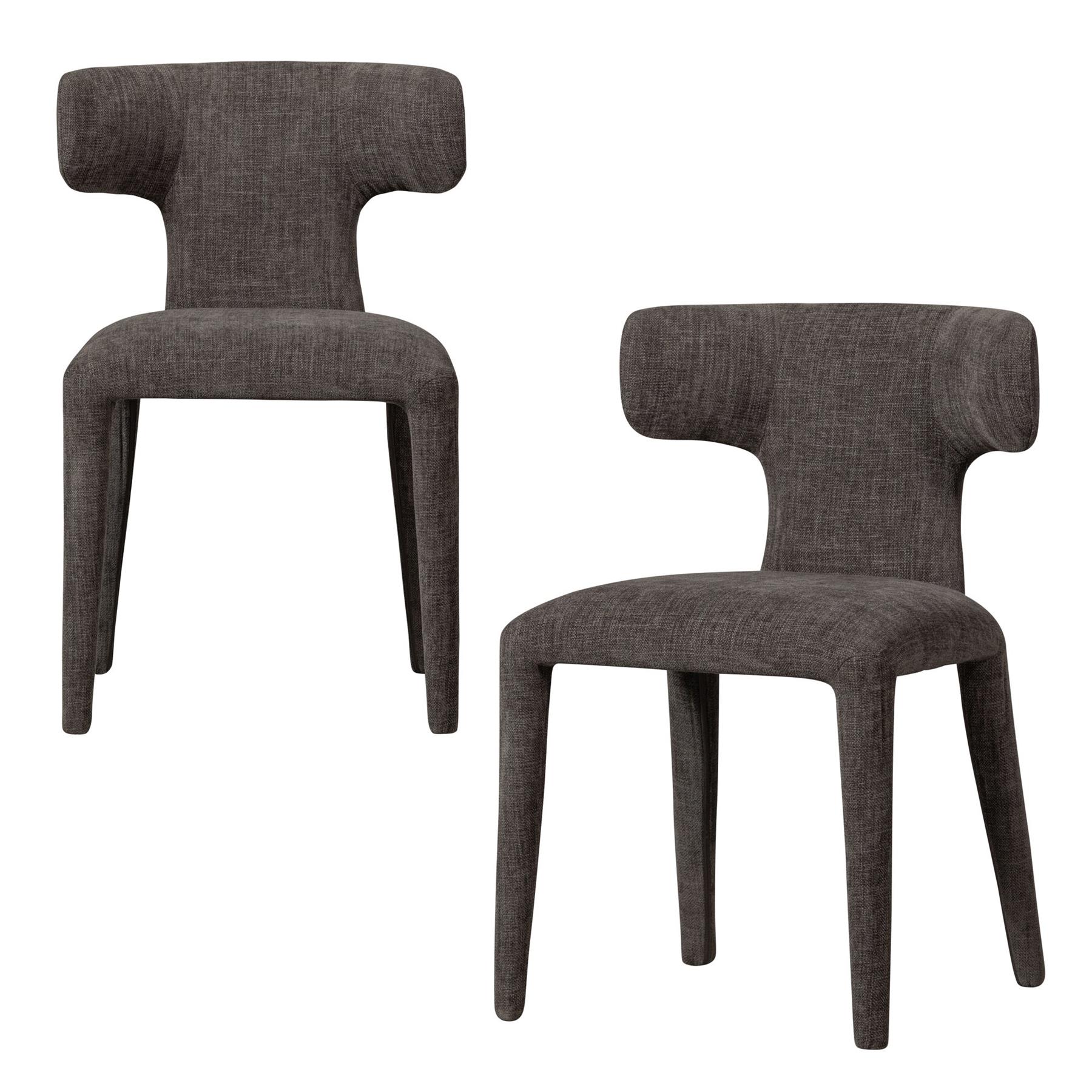 BePureHome Permit Eetkamerstoelen - Polyester - Espresso 
 - Set van 2