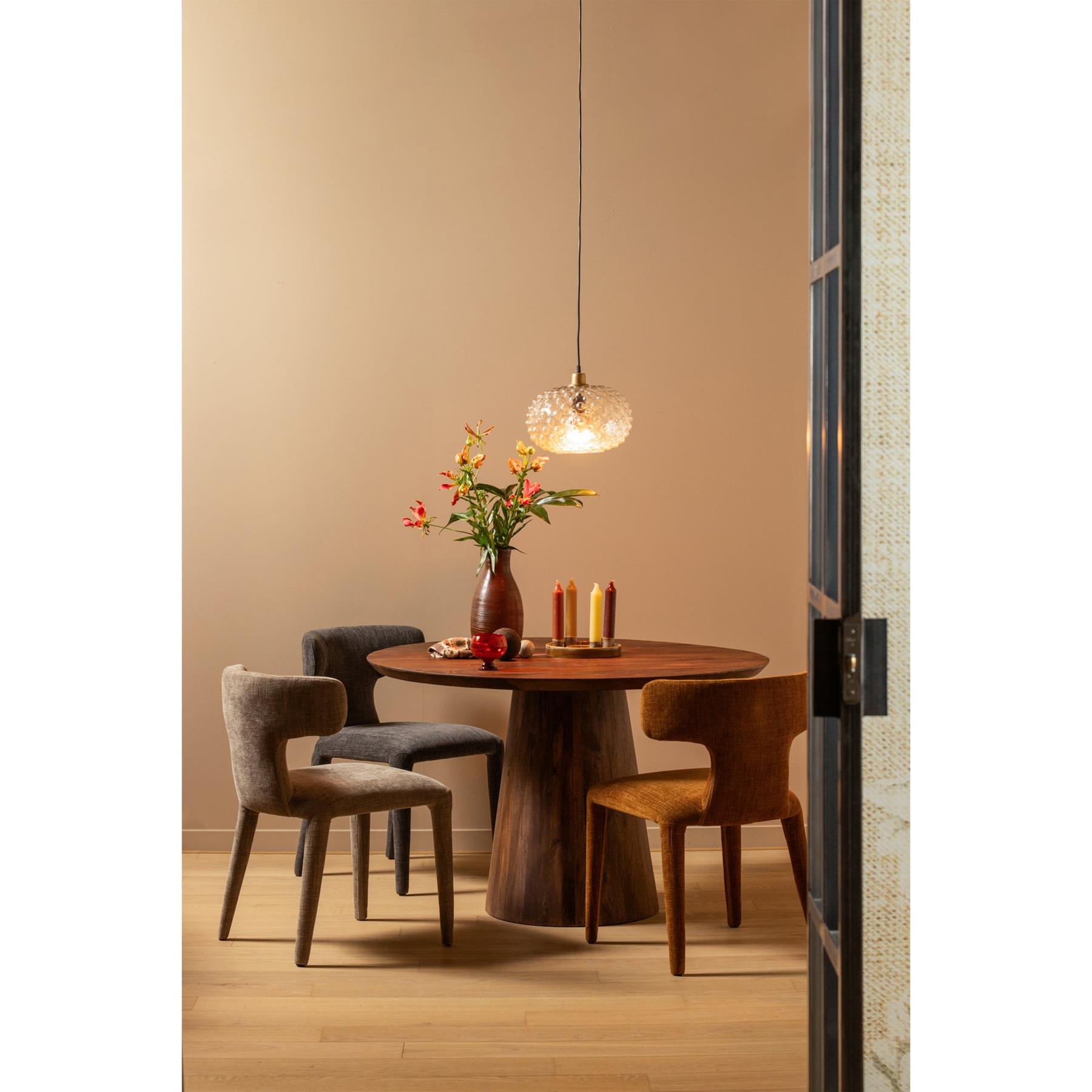 BePureHome Permit Eetkamerstoelen - Polyester - Espresso 
 - Set van 2